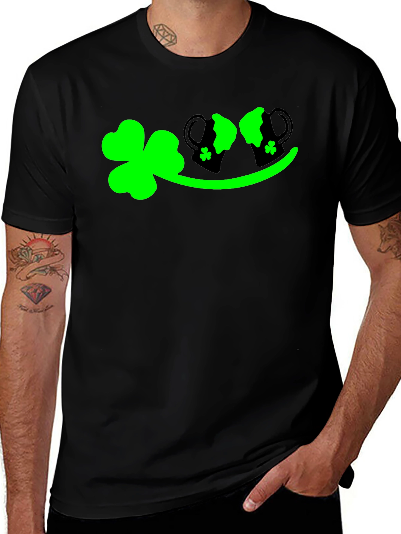St. Patrick's Day Black Graphic T-Shirt