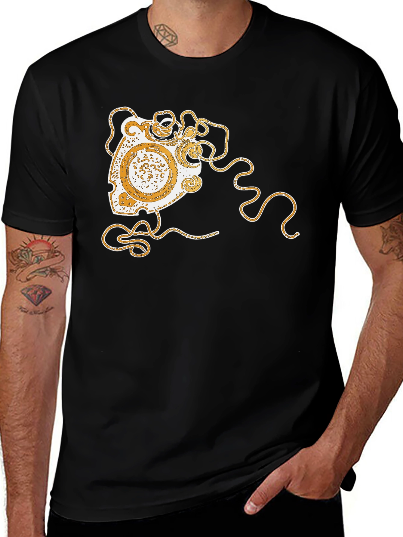 Variant 15 of Retro Rotary Phone Graphic Tee - Black