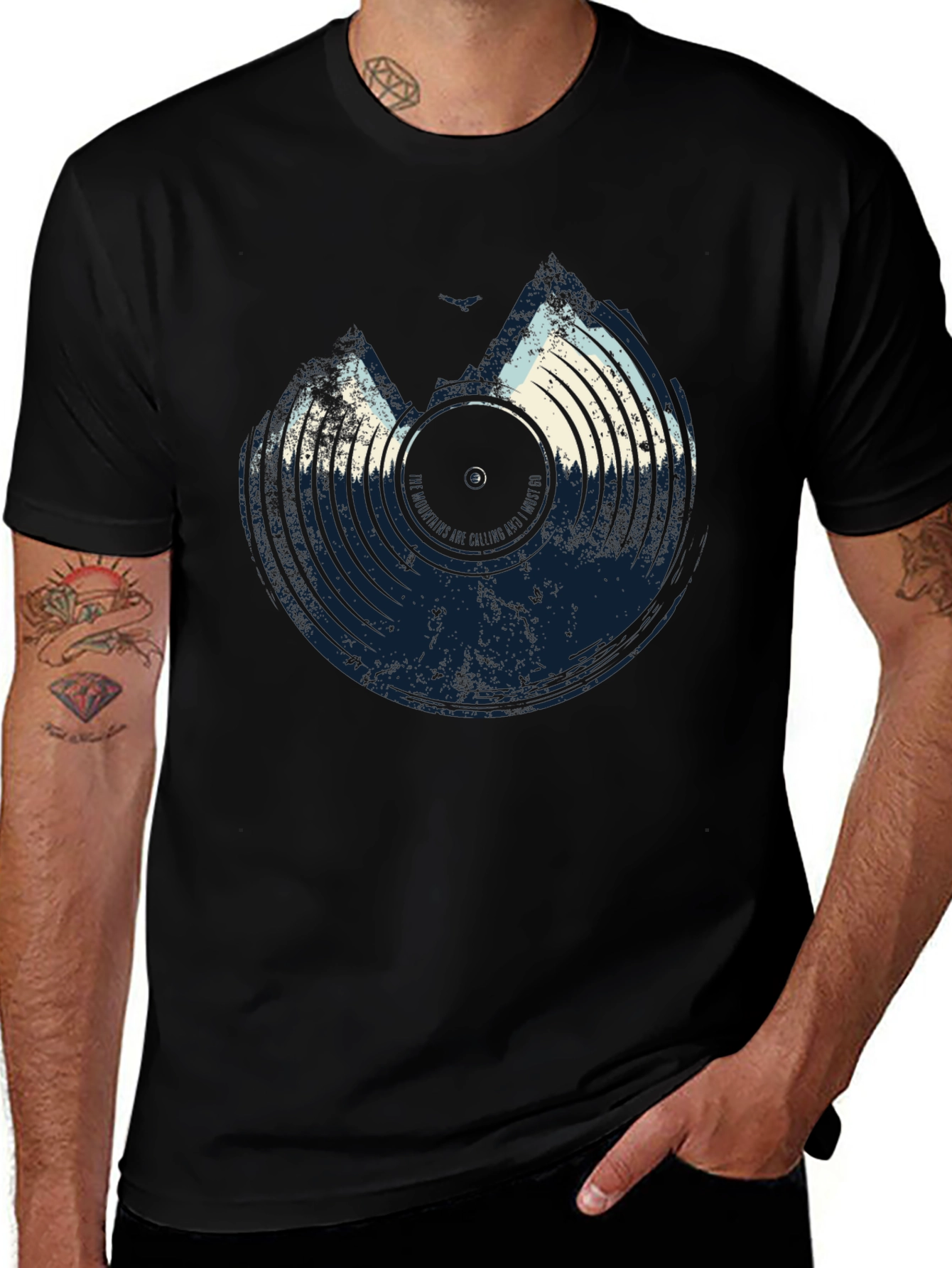 Black Vinyl Record Graphic Tee - Music Lover T-Shirt main image