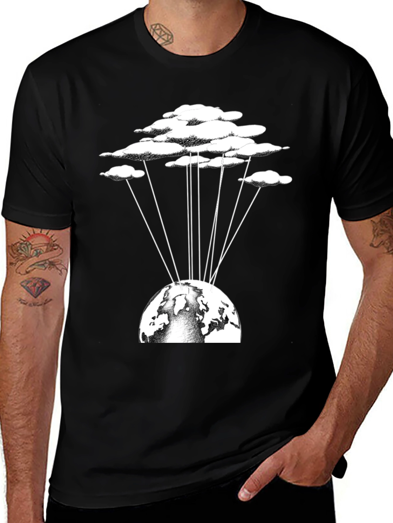 Variant 24 of Earth & Clouds Graphic Tee - Unique Design