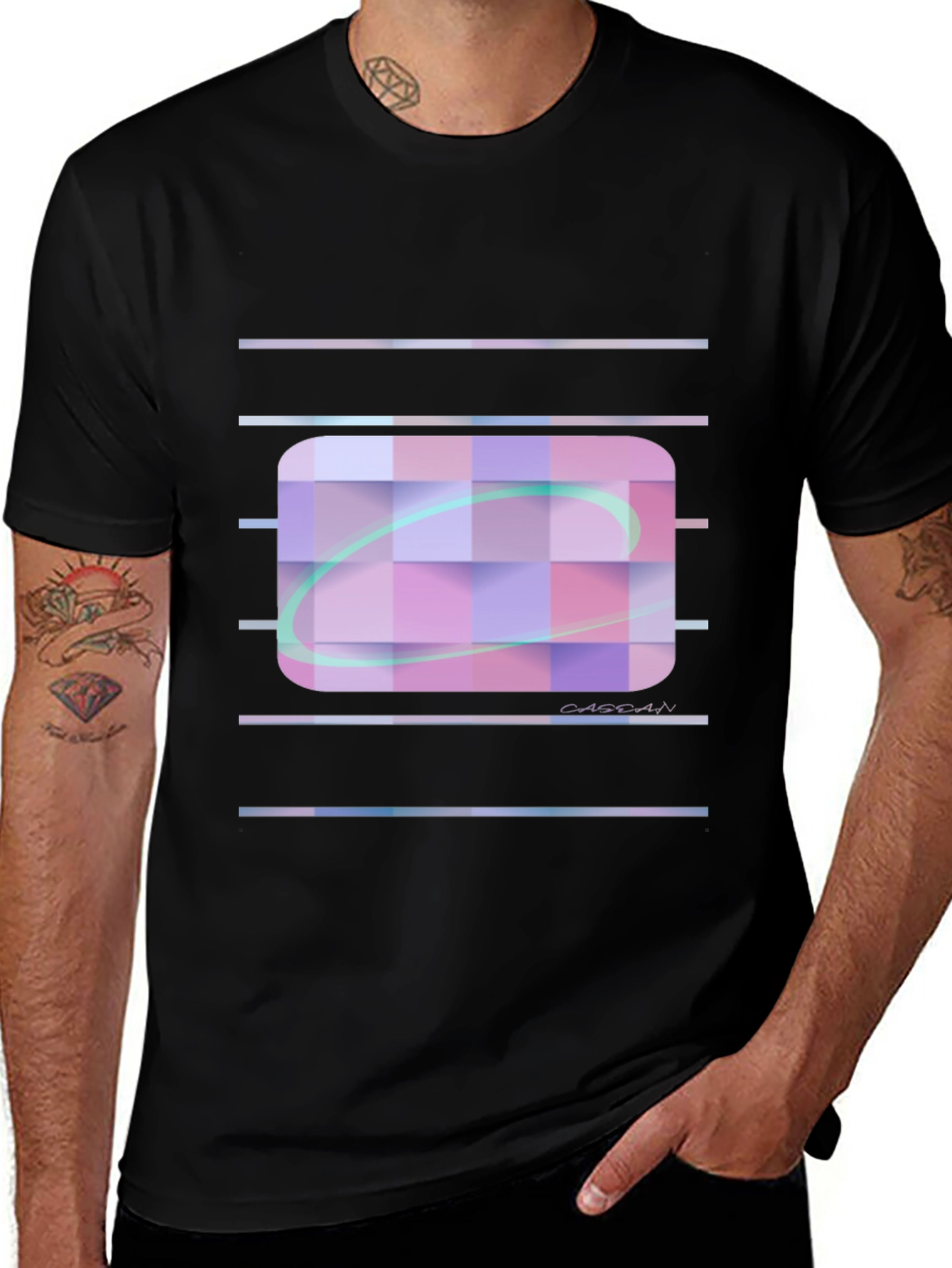 Variant 10 of Abstract Graphic Print Black T-Shirt