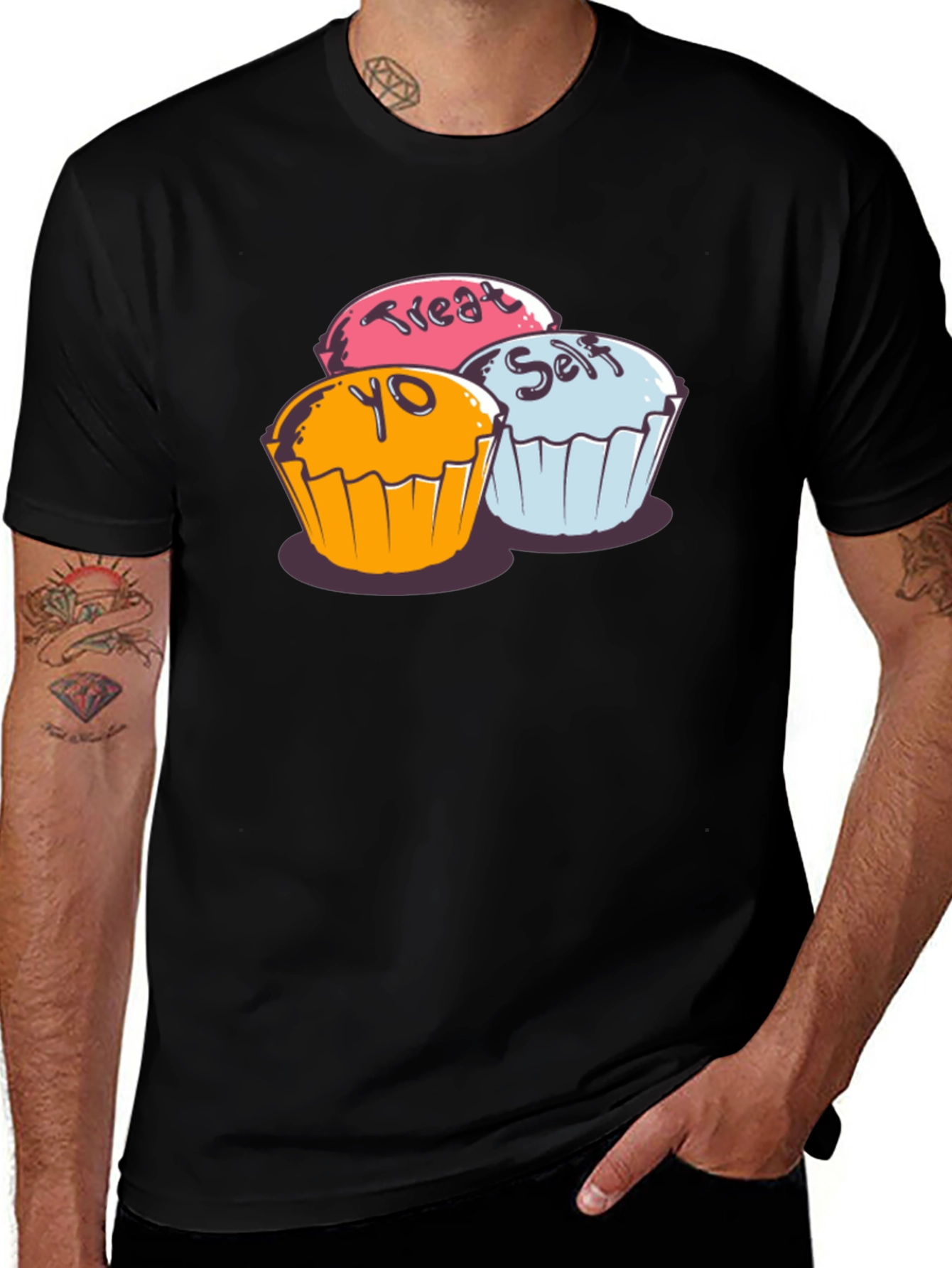 Variant 3 of Treat Yo Self Cupcake Graphic T-Shirt - Soft Cotton