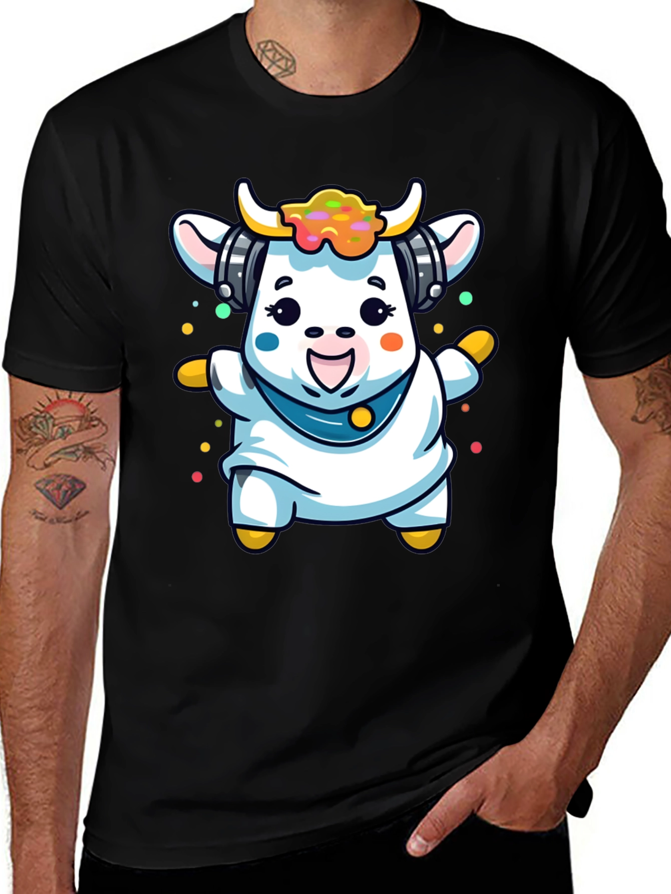 Variant 26 of Cute Cartoon Cow Graphic Tee