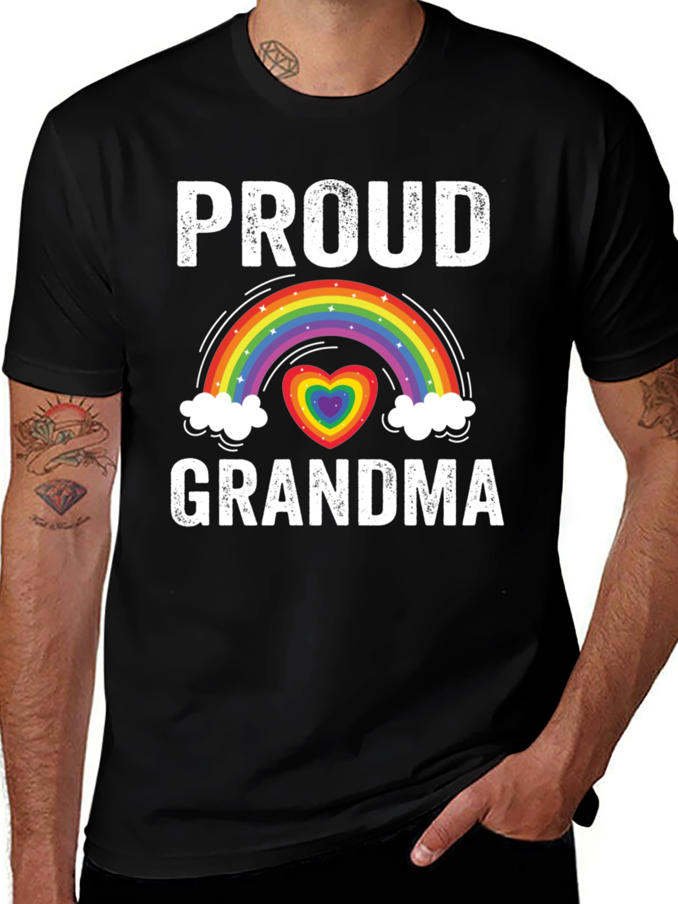 Variant 29 of Proud Grandma LGBT Rainbow Heart T-Shirt