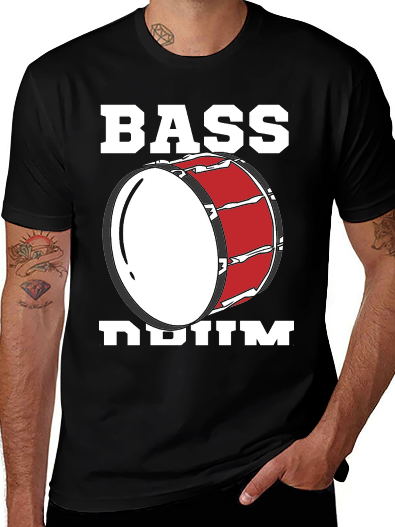 Variant 13 of Bass Drum Graphic Tee - Music Lover T-Shirt