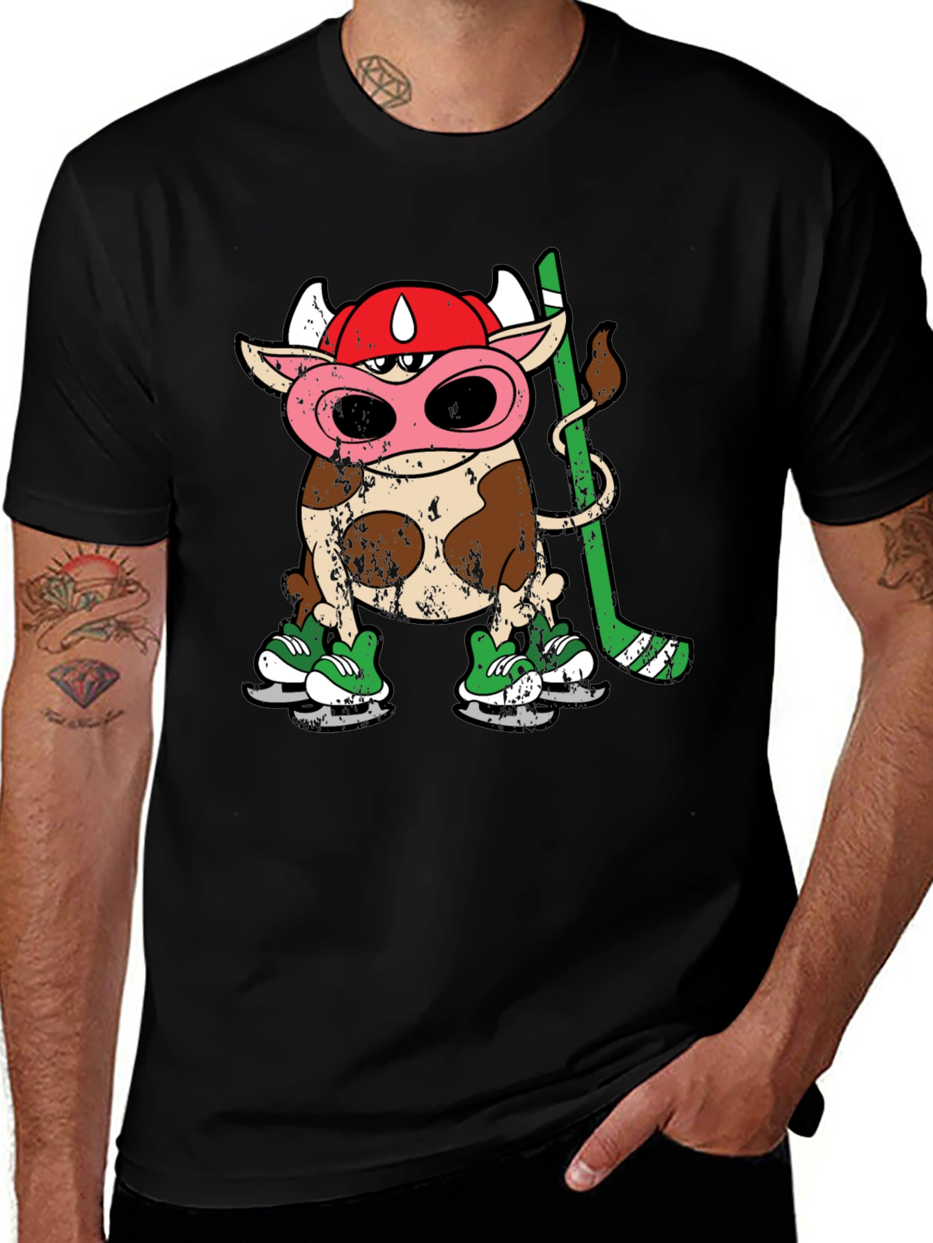 Variant 17 of Cow Hockey Player T-Shirt