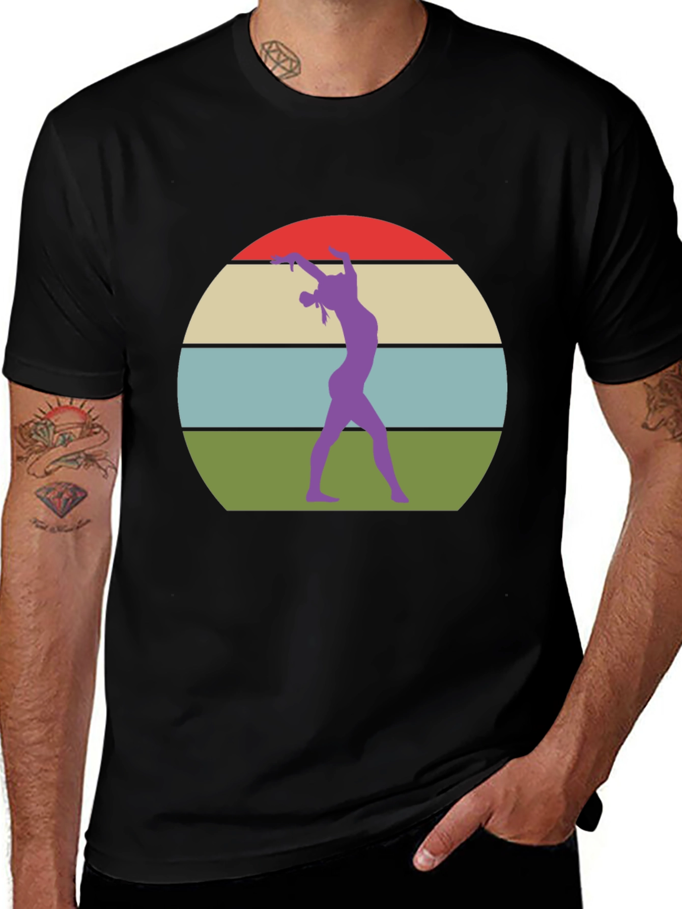 Variant 26 of Retro Gymnastics T-Shirt - Vintage Sunset Design