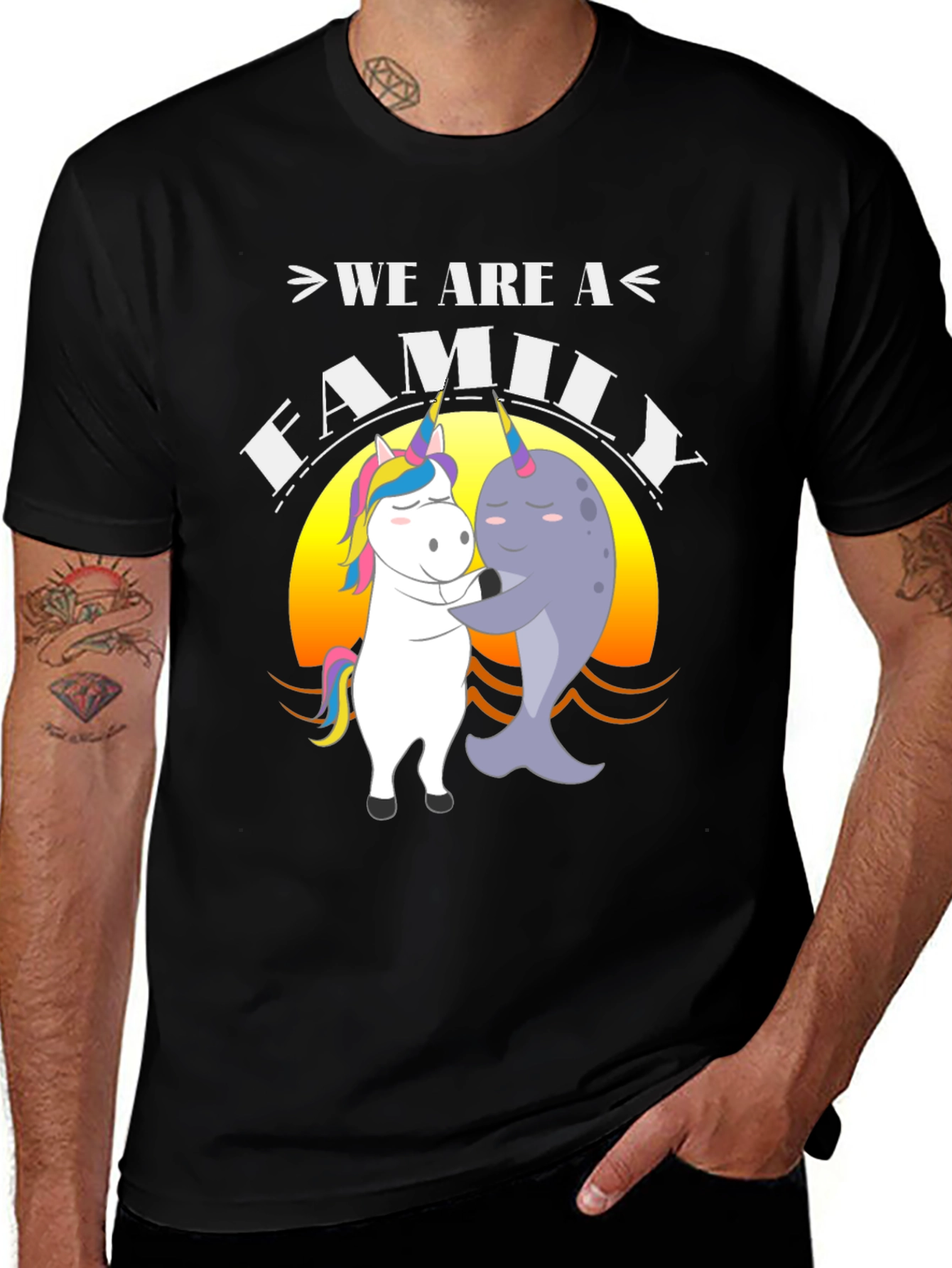 Variant 11 of Unicorn Narwhal Family T-Shirt