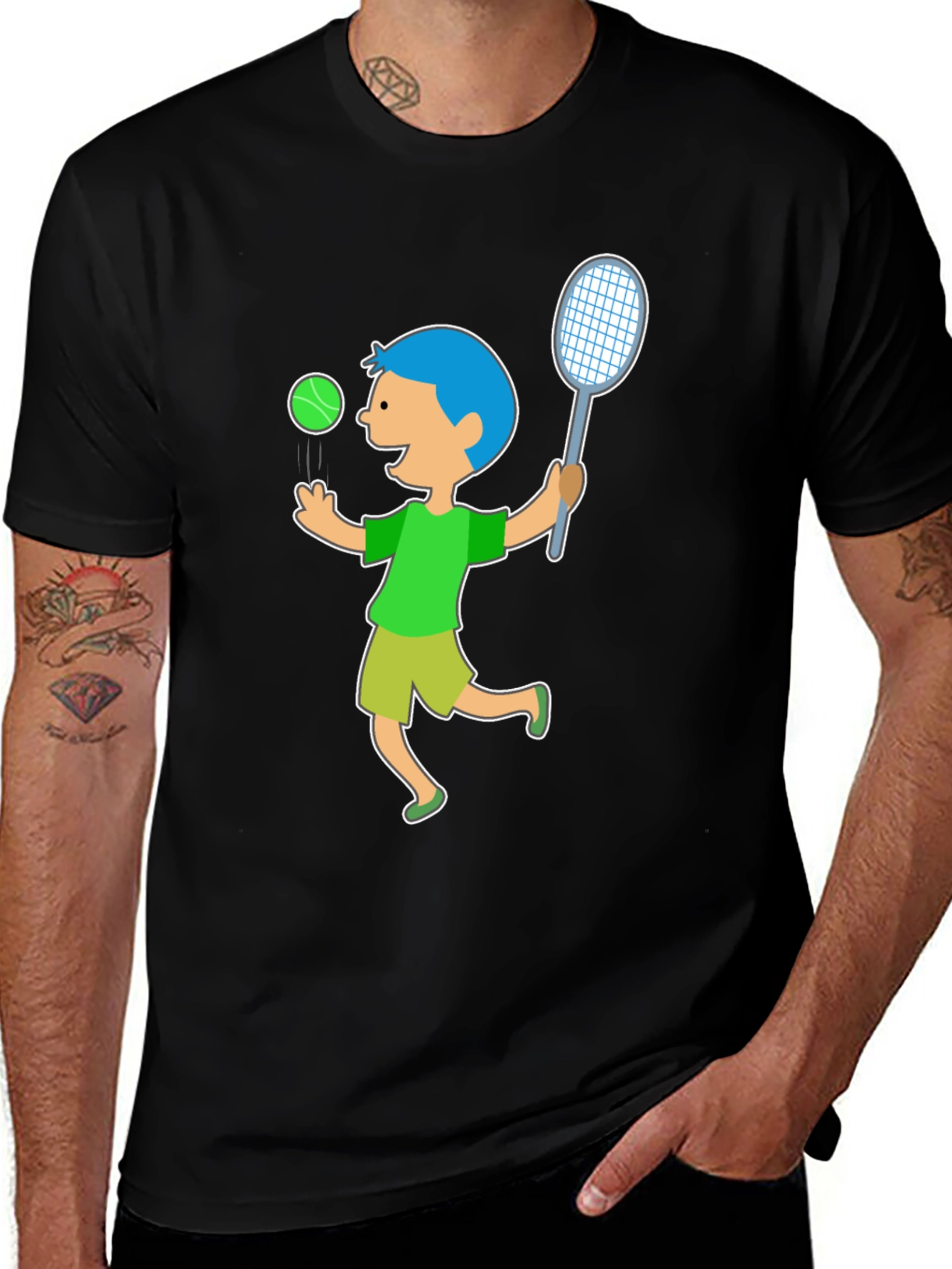 Variant 16 of Tennis Boy Black T-Shirt