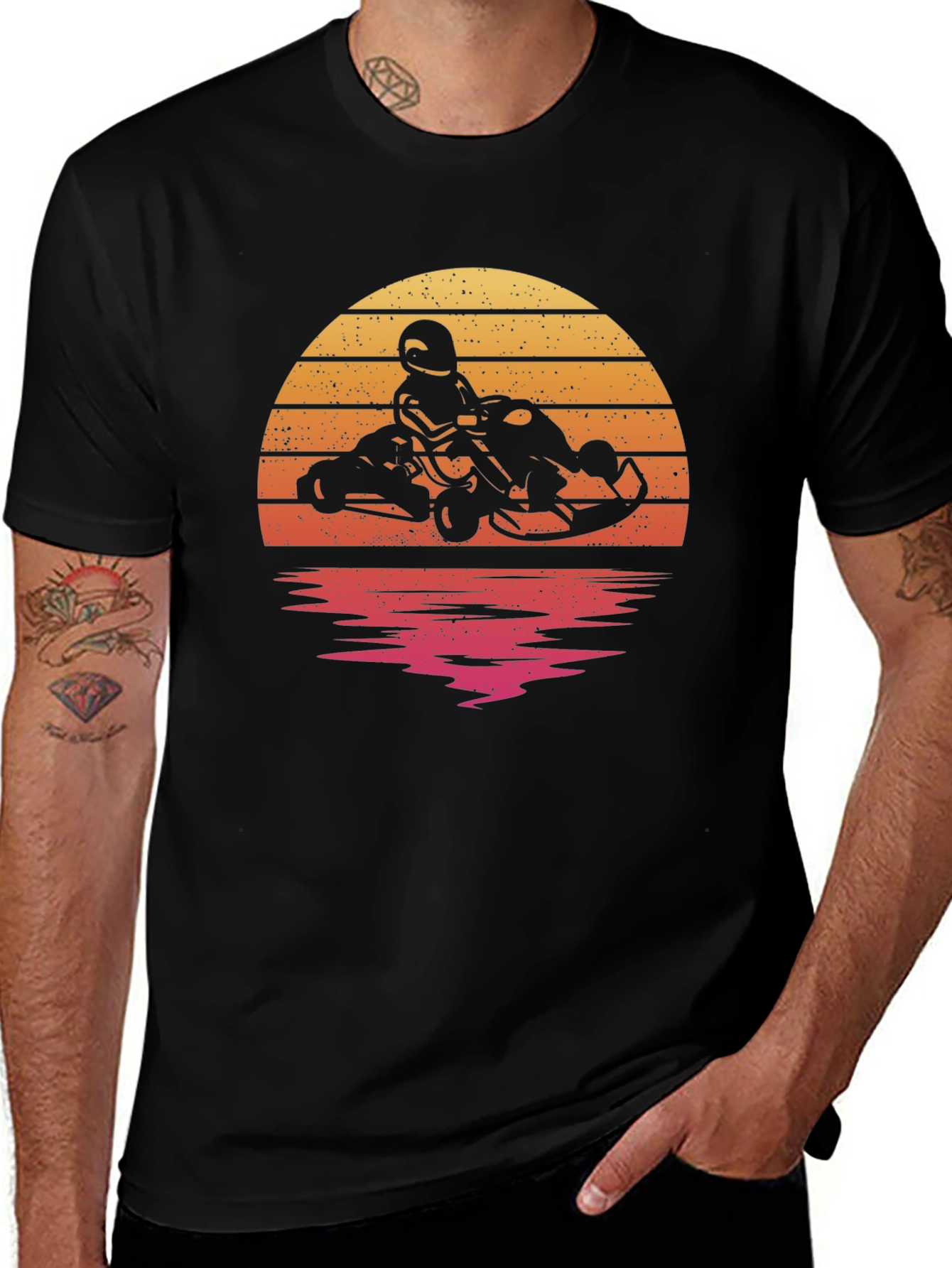 Variant 23 of Retro Sunset Kart Racing T-Shirt
