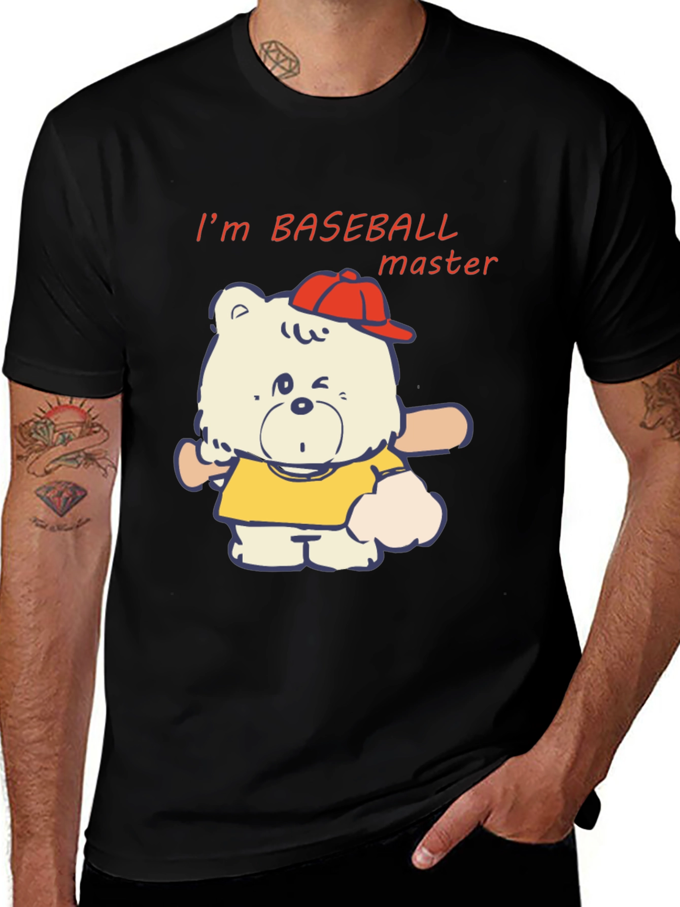 Variant 13 of Baseball Bear T-Shirt - Cartoon Graphic Tee