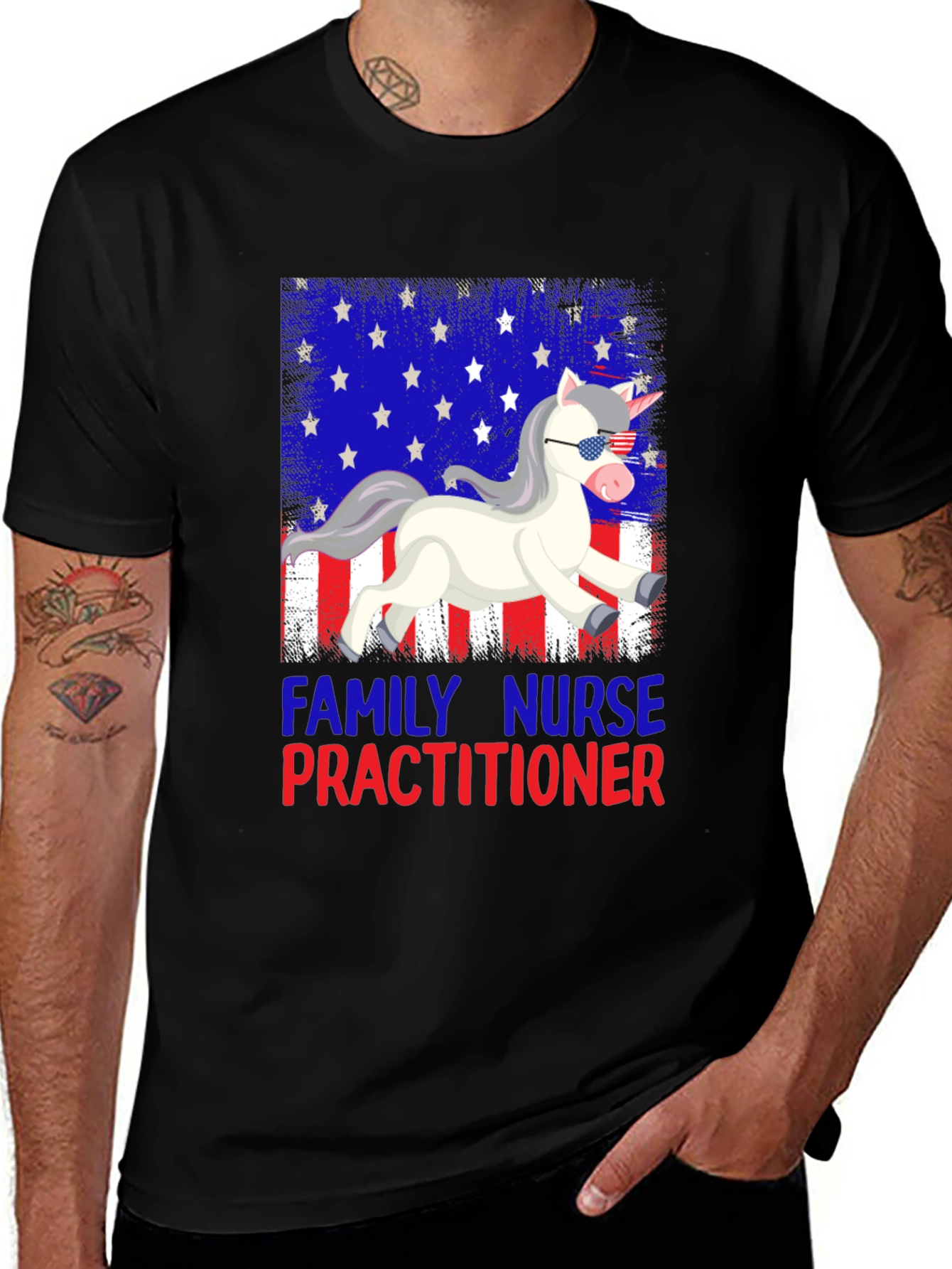 Variant 22 of Family Nurse Practitioner Patriotic Unicorn T-Shirt