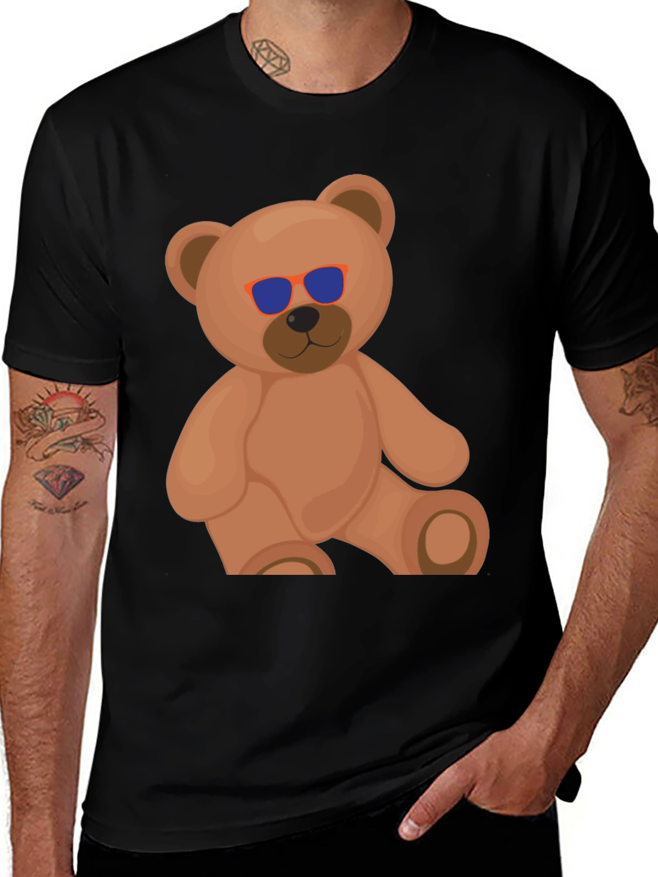 Variant 5 of Cool Bear Graphic Tee - Casual Black T-Shirt