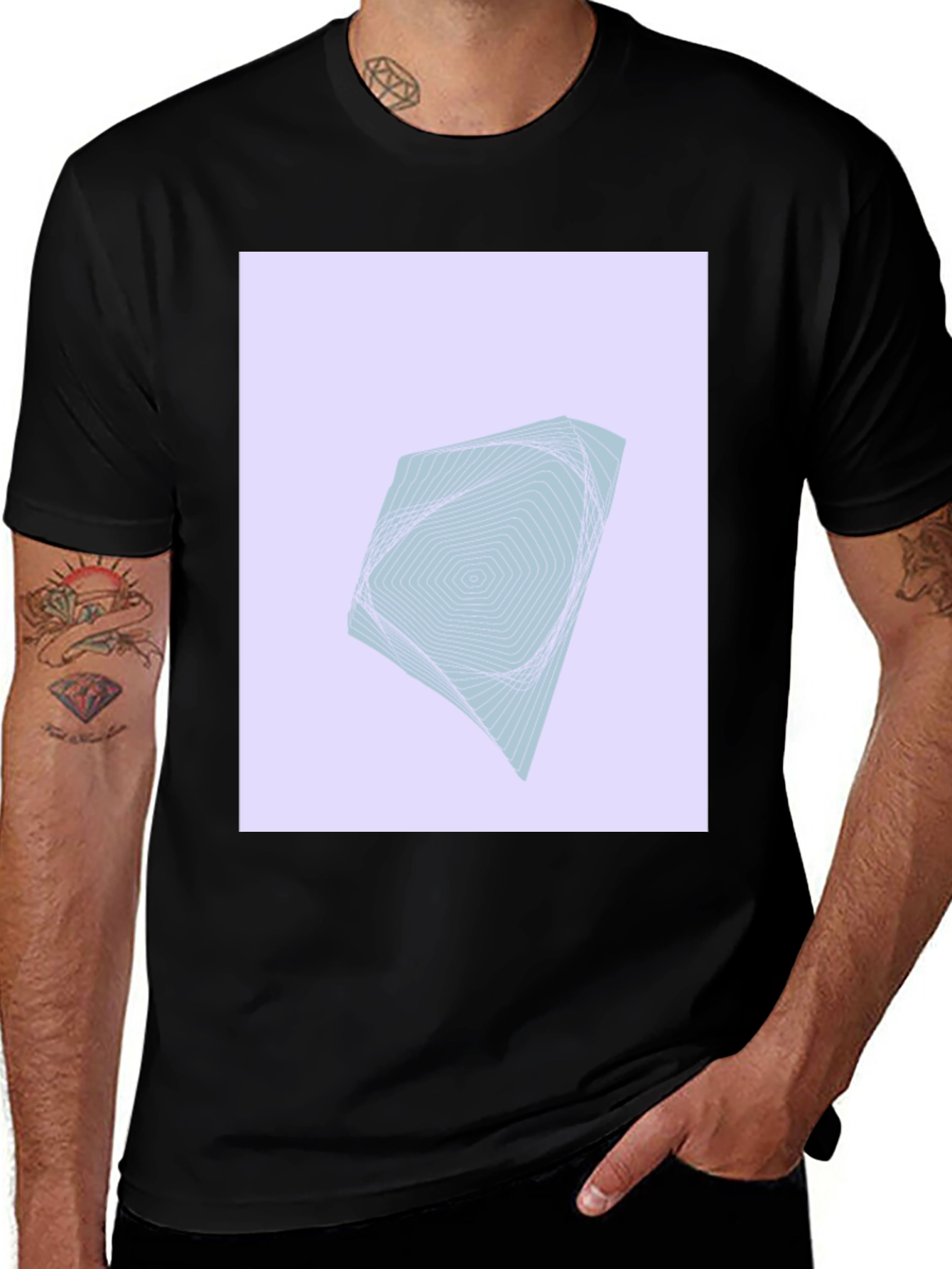 Variant 7 of Abstract Geometric Graphic Tee - Black