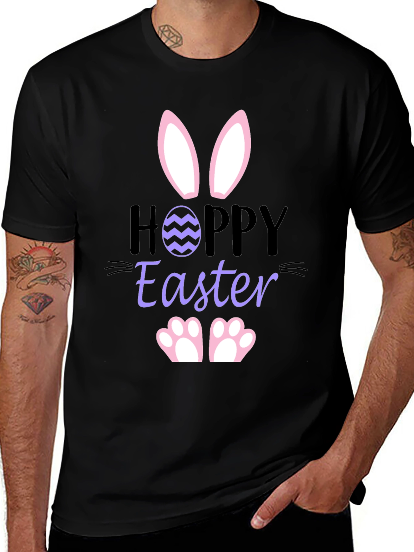 Hoppy Easter Bunny T-Shirt - Black