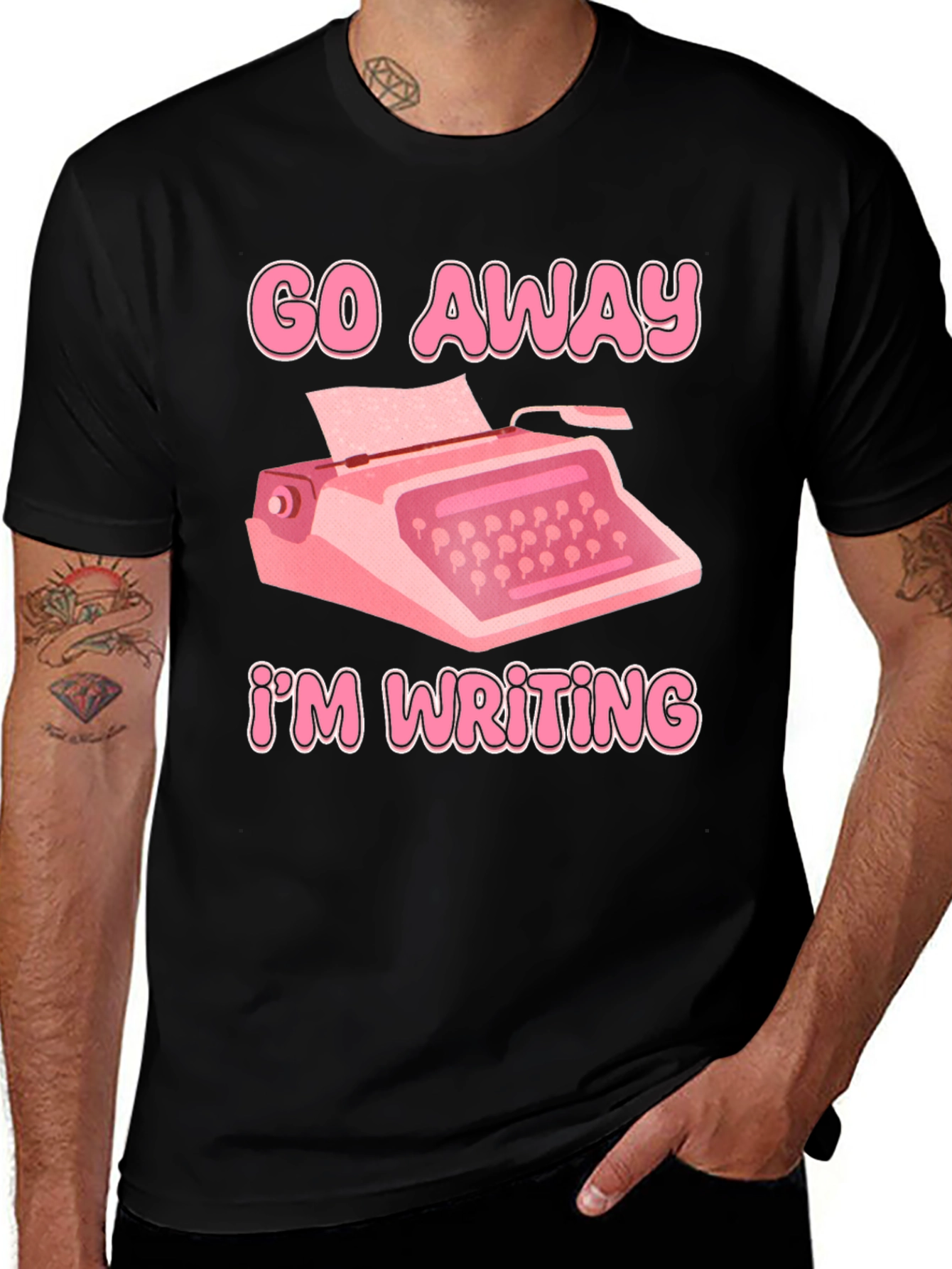 Variant 2 of Go Away I'm Writing T-Shirt