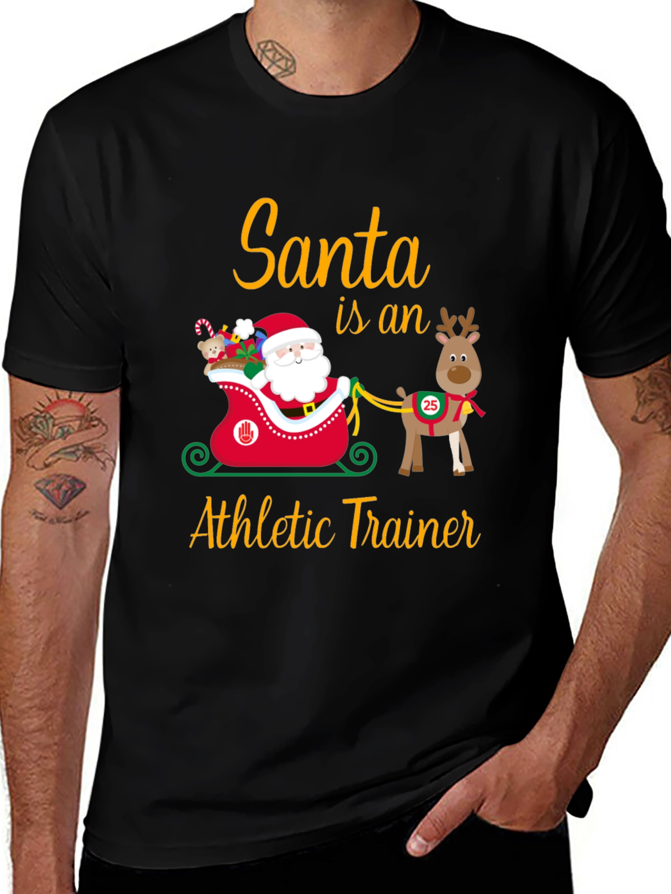 Variant 29 of Santa Athletic Trainer T-Shirt