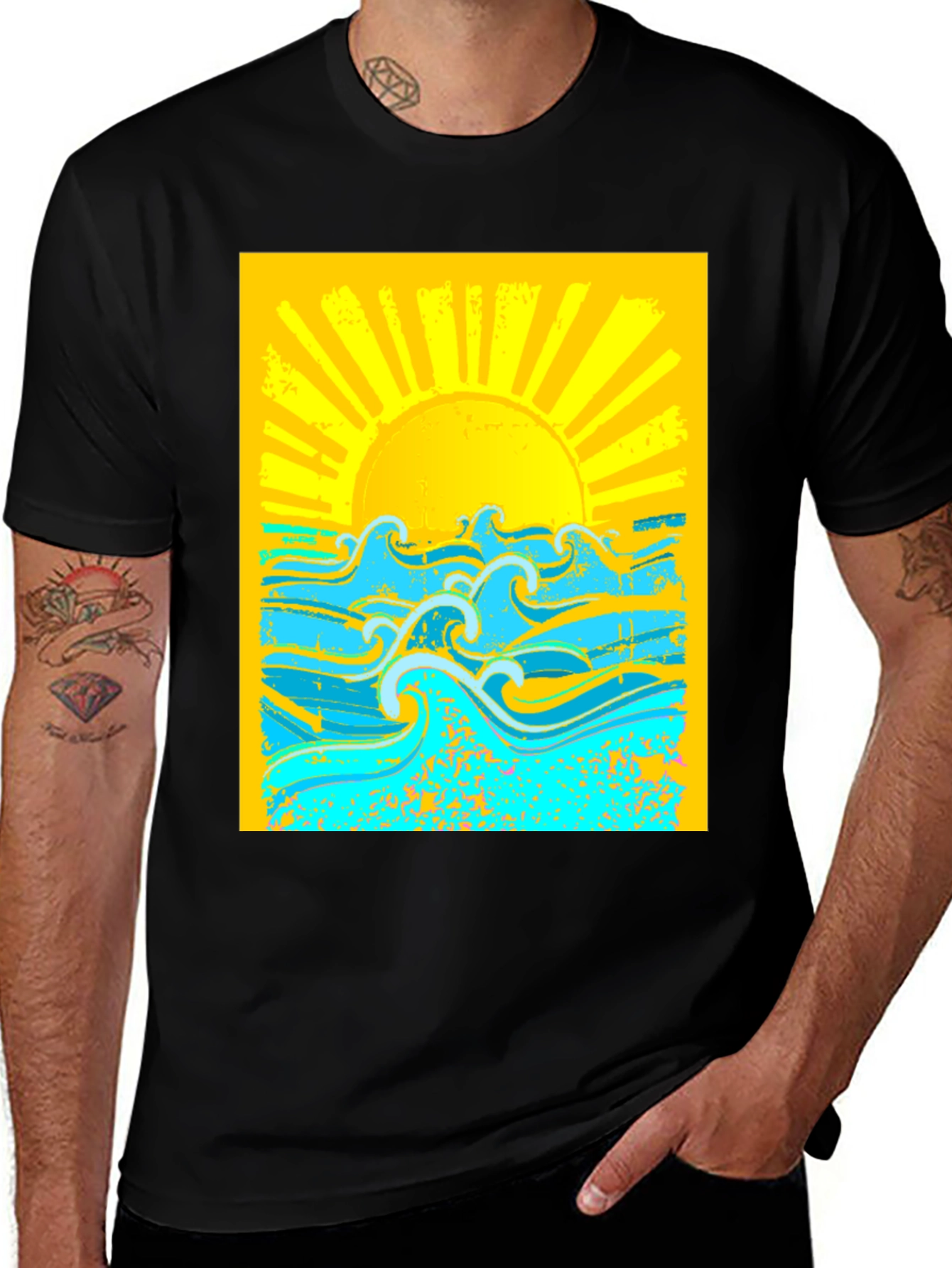 Variant 12 of Retro Sunset Wave Graphic T-Shirt