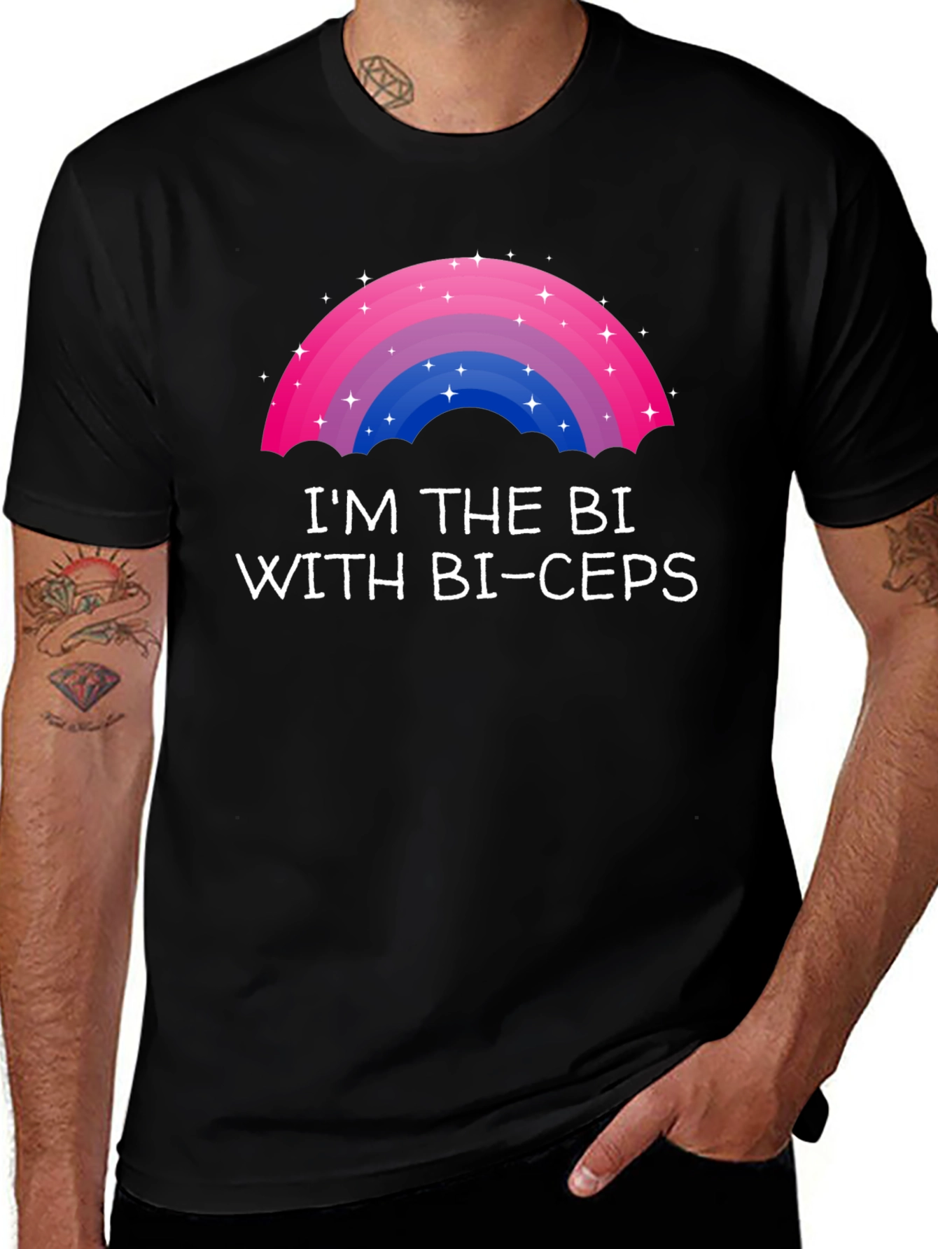 Variant 16 of Bi Pride T-Shirt - I'm the Bi with Bi-ceps