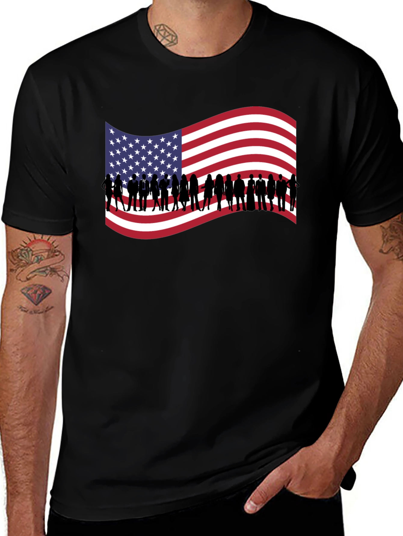 Variant 22 of American Flag Silhouette T-Shirt