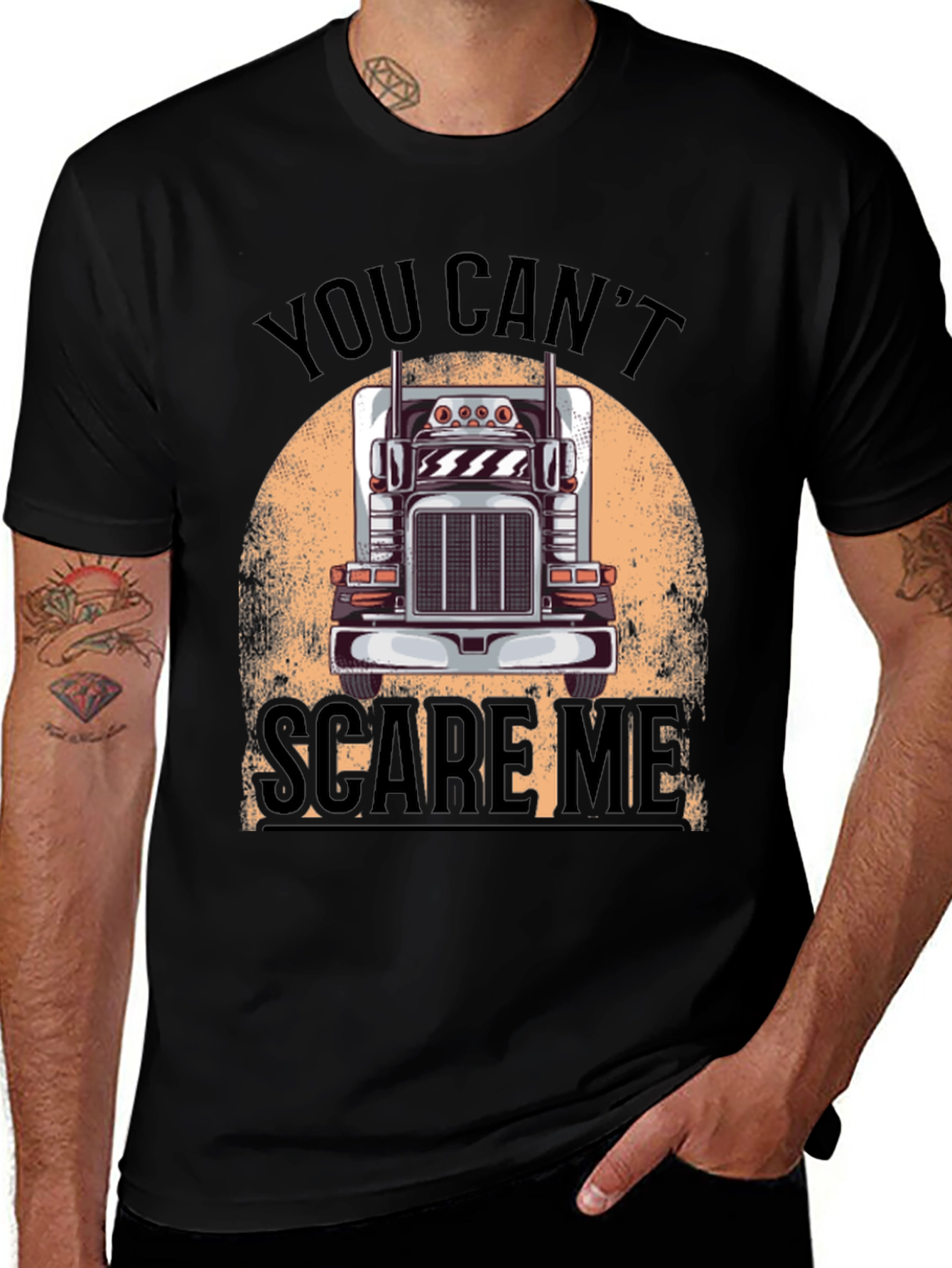 Variant 25 of Trucker T-Shirt - You Can't Scare Me!