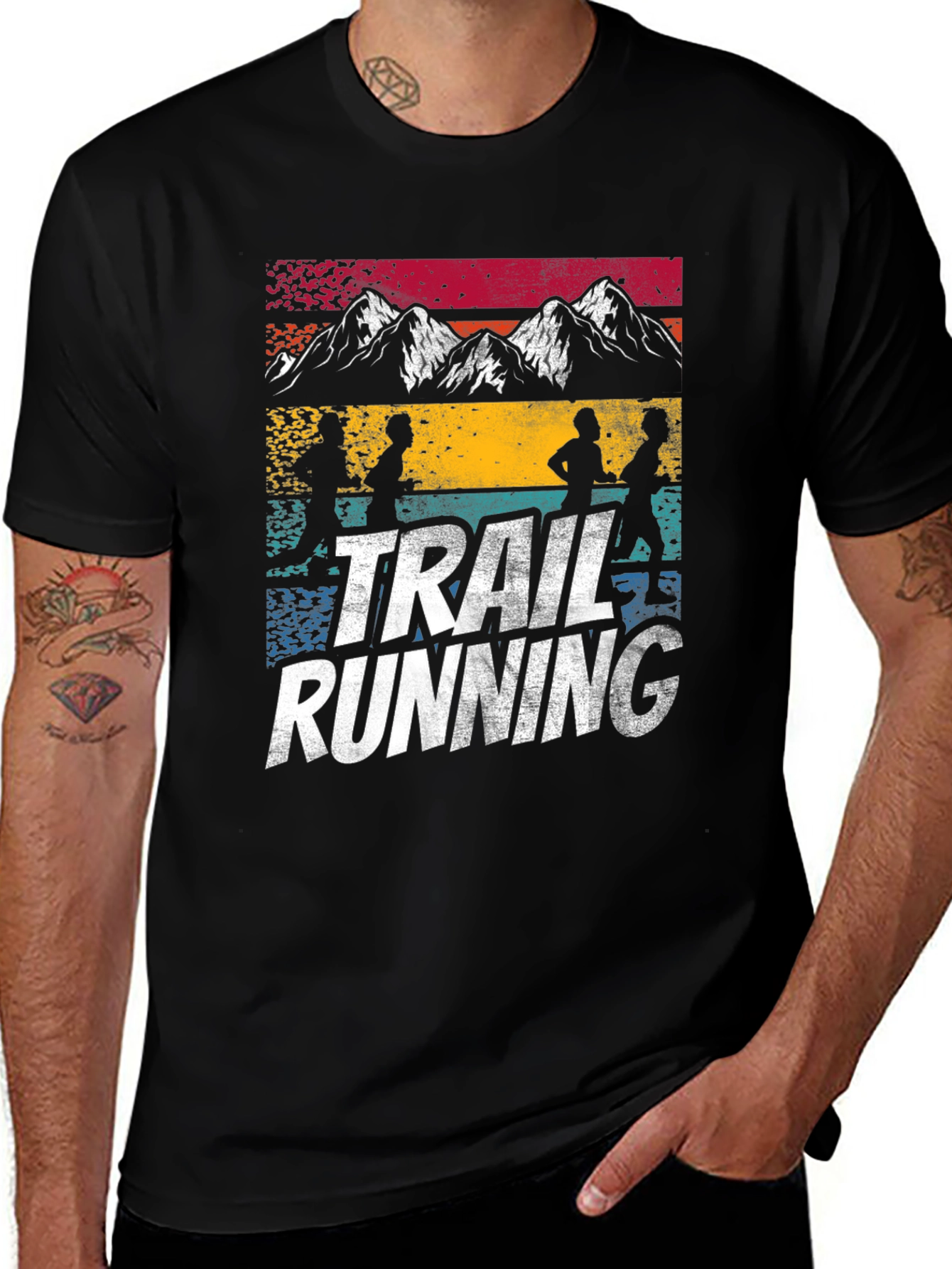 Variant 22 of Trail Running T-Shirt - Mountain Design