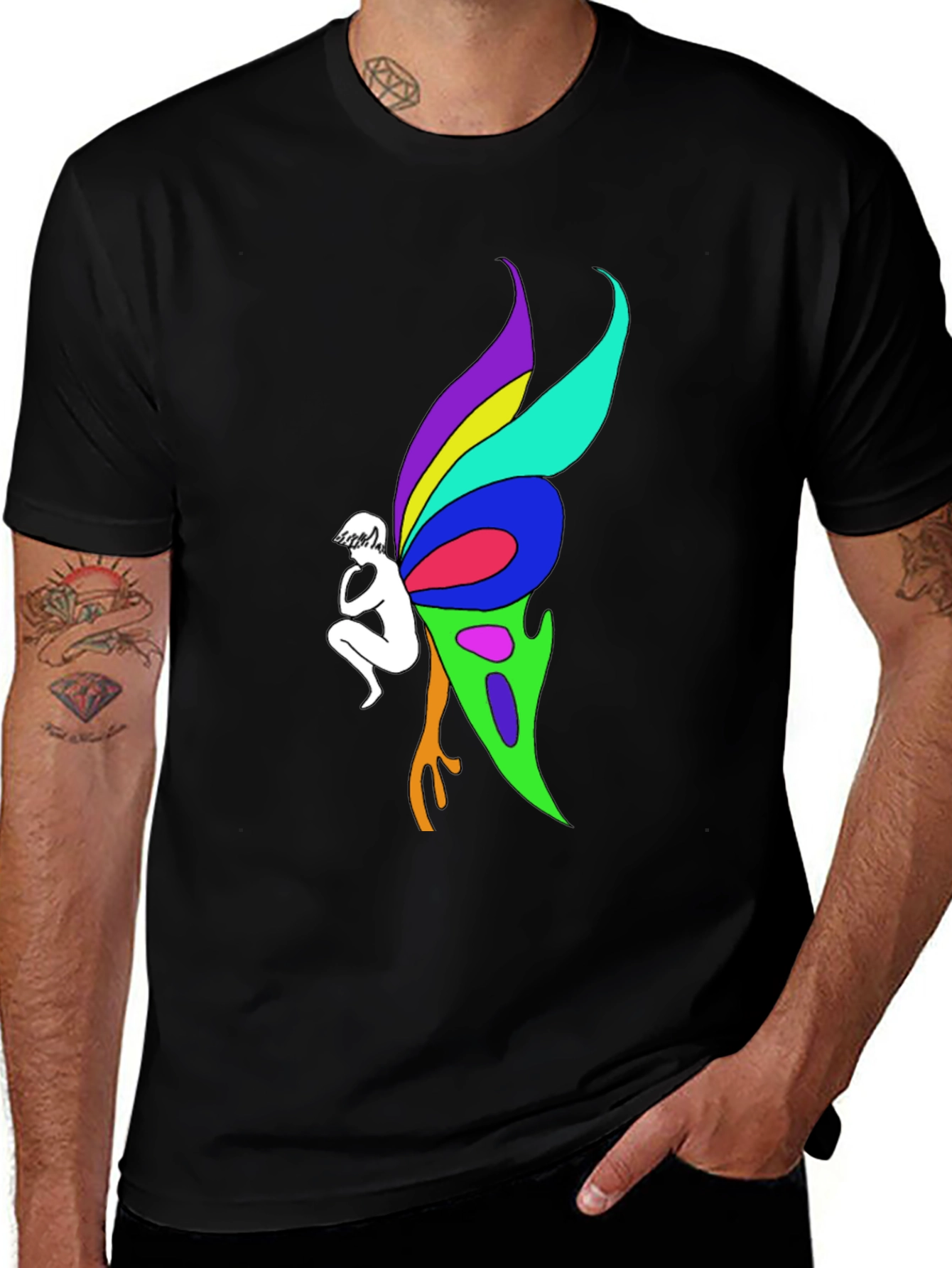 Variant 11 of Psychedelic Fairy Wings Graphic Tee