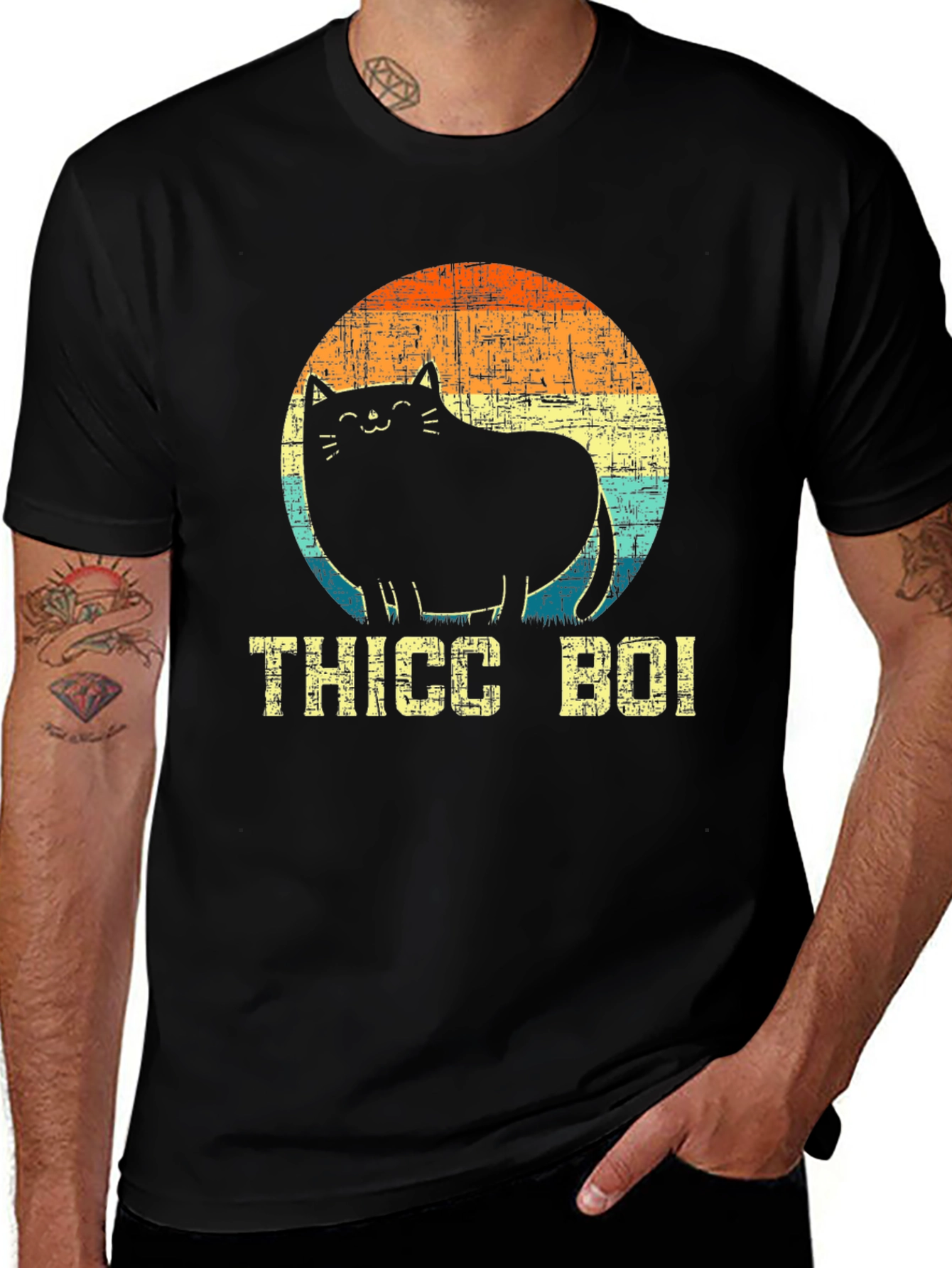 Variant 3 of Thicc Boi Cat T-Shirt - Black, Graphic Tee