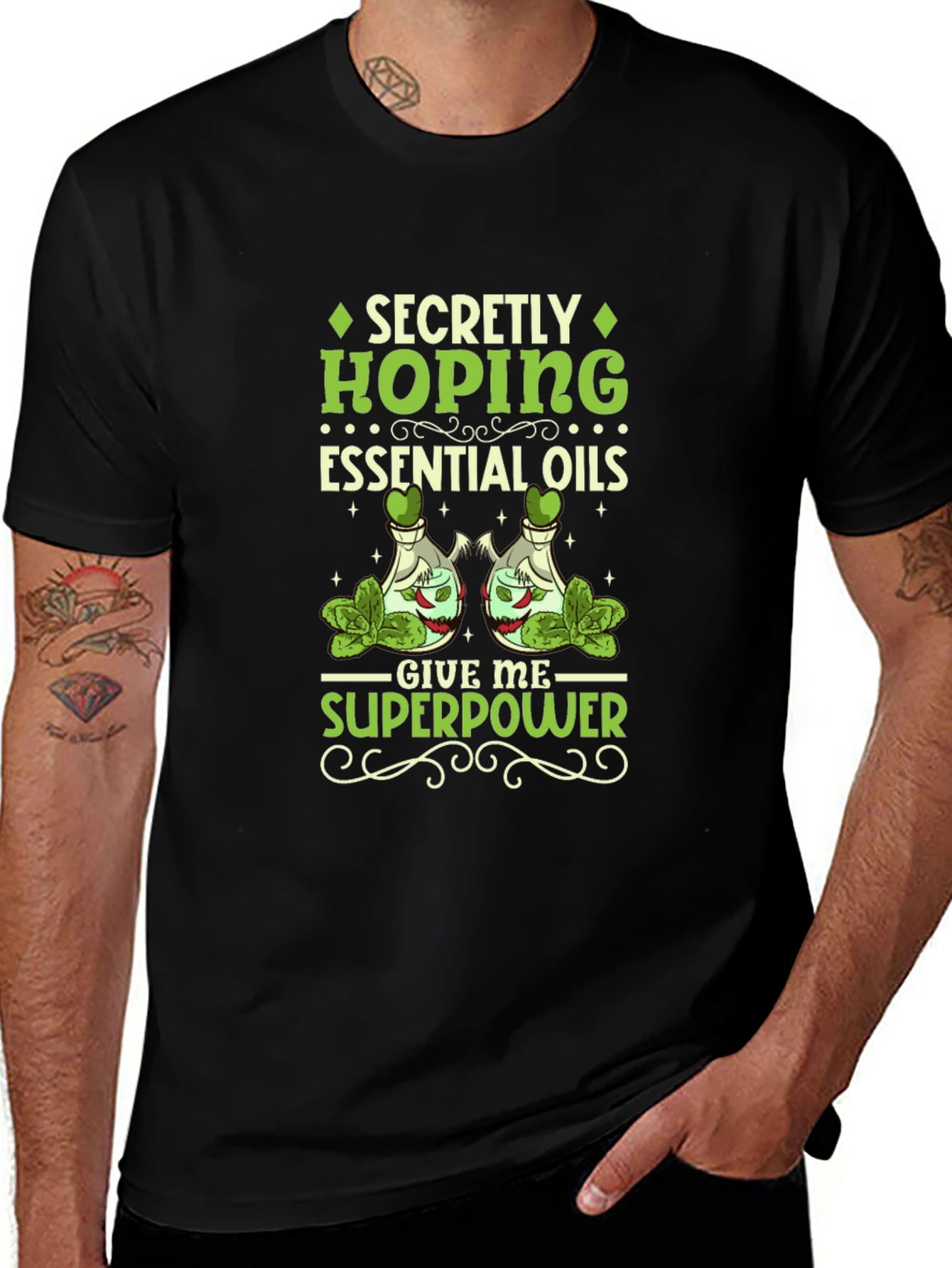 Variant 15 of Essential Oils Superpower Graphic Tee
