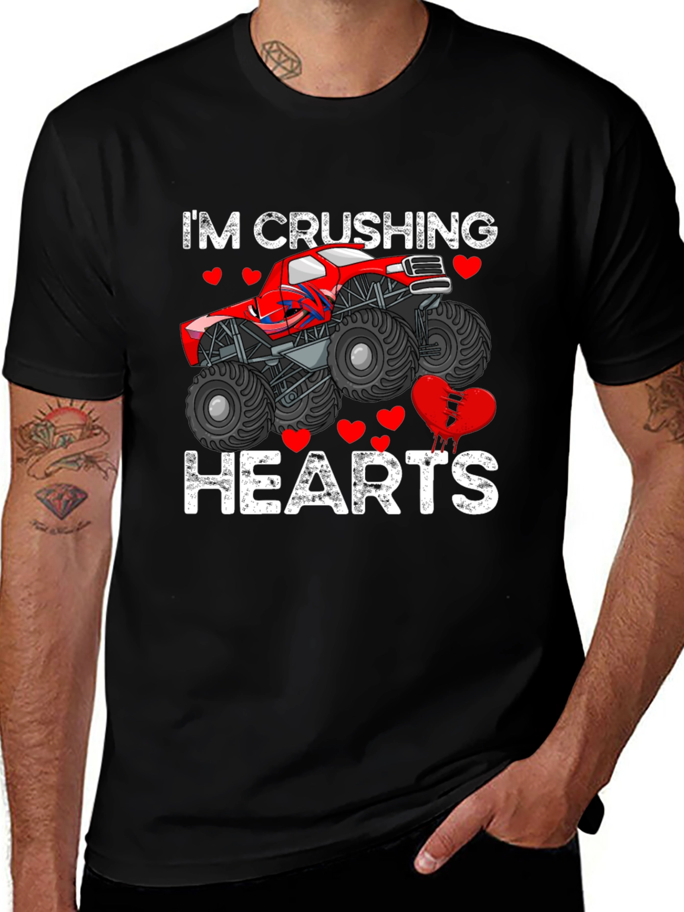 Variant 7 of Crushing Hearts Monster Truck Graphic T-Shirt