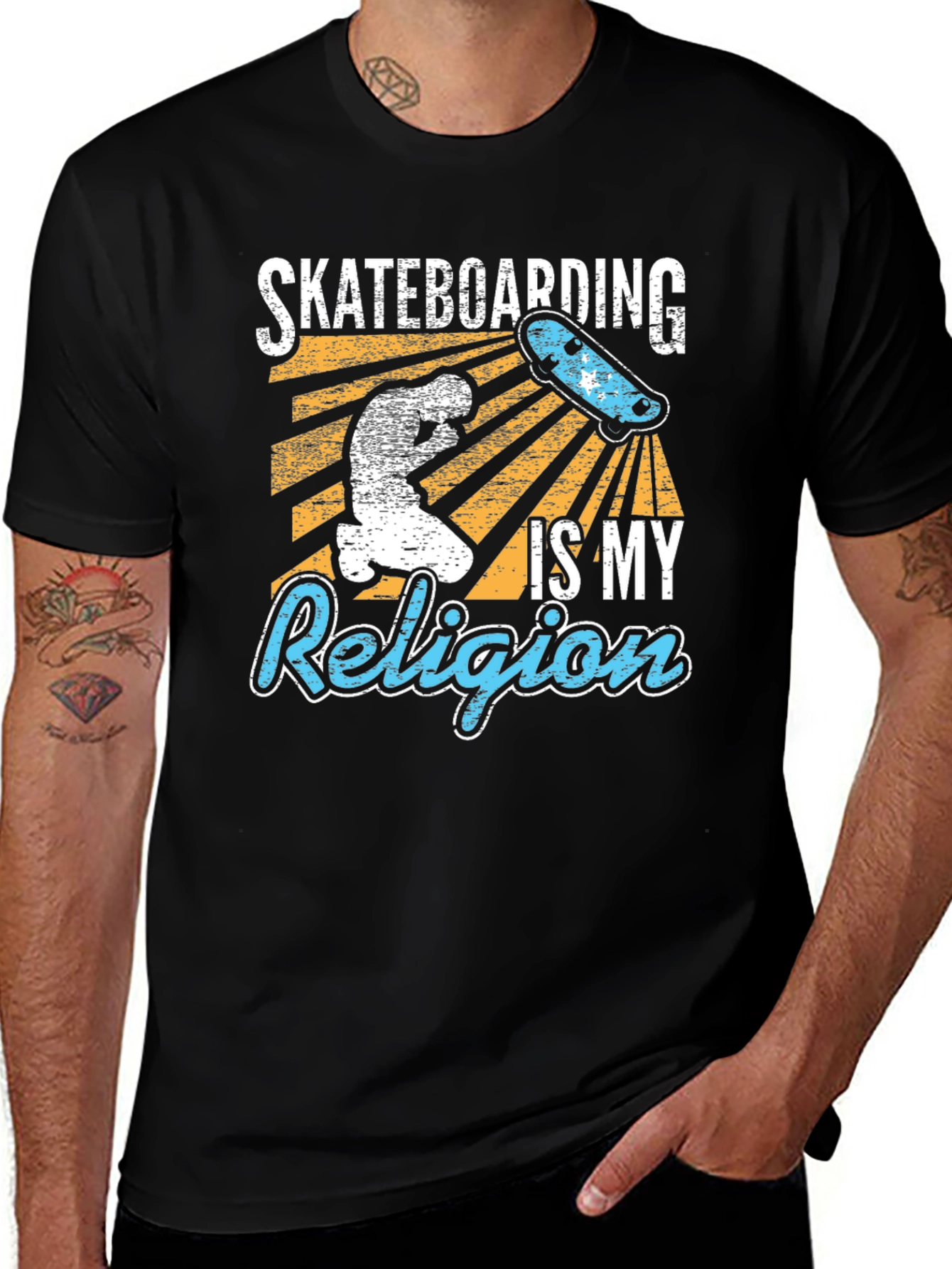 Variant 19 of Skateboarding is My Religion T-Shirt