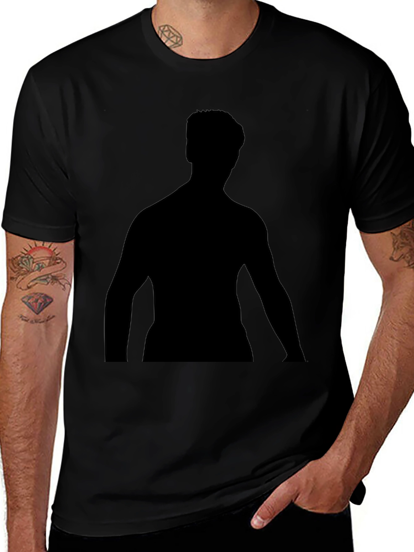 Variant 15 of Black Silhouette Graphic Tee - Stylish & Modern