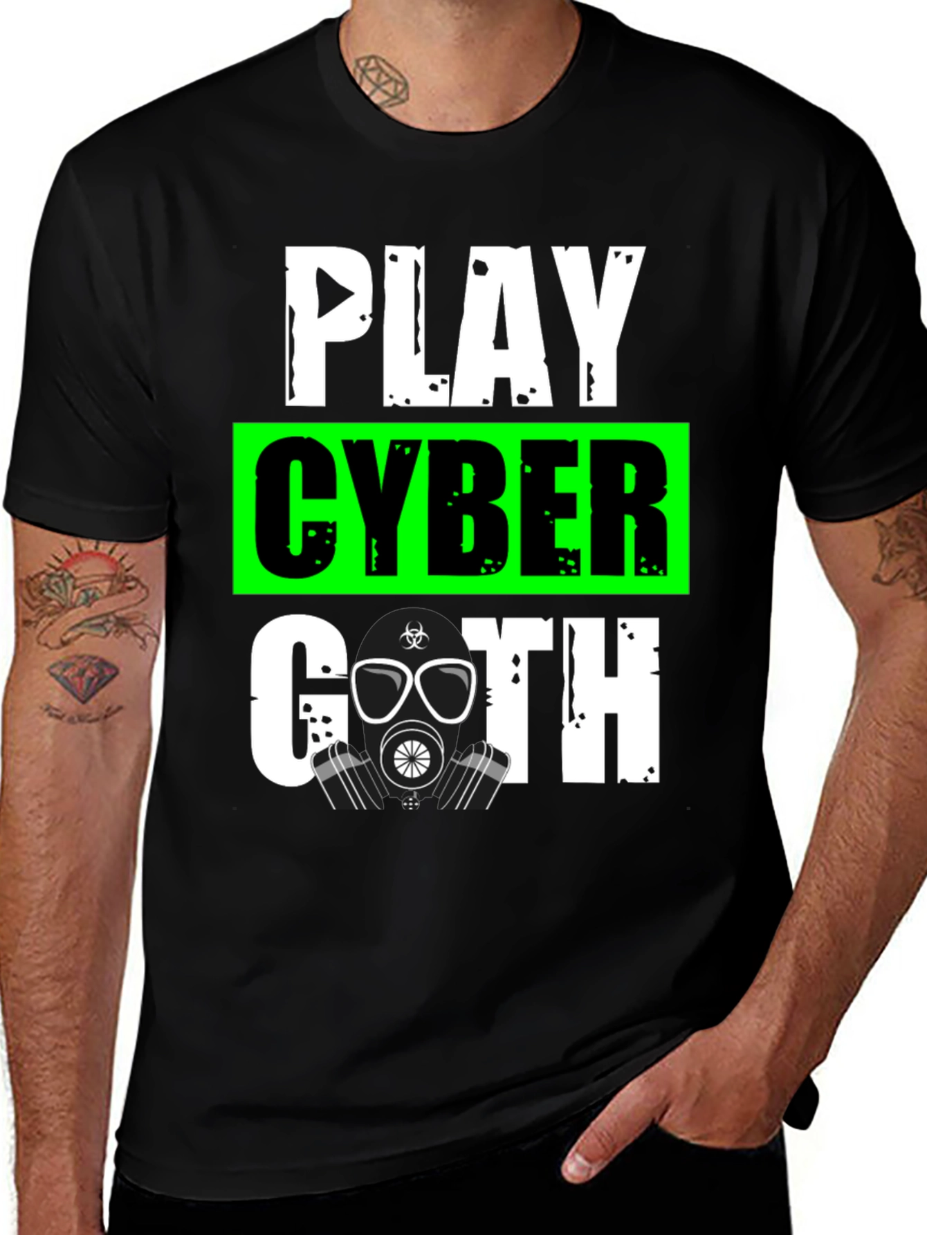 Variant 17 of Cyber Goth Graphic Tee - Unique Design