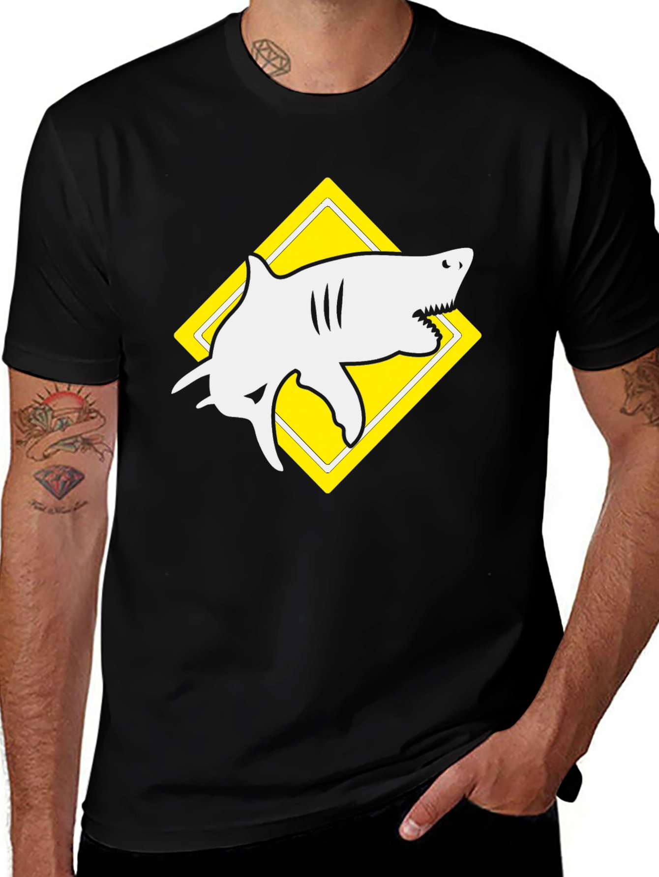 Variant 20 of Shark Graphic Black T-Shirt - Unique Design