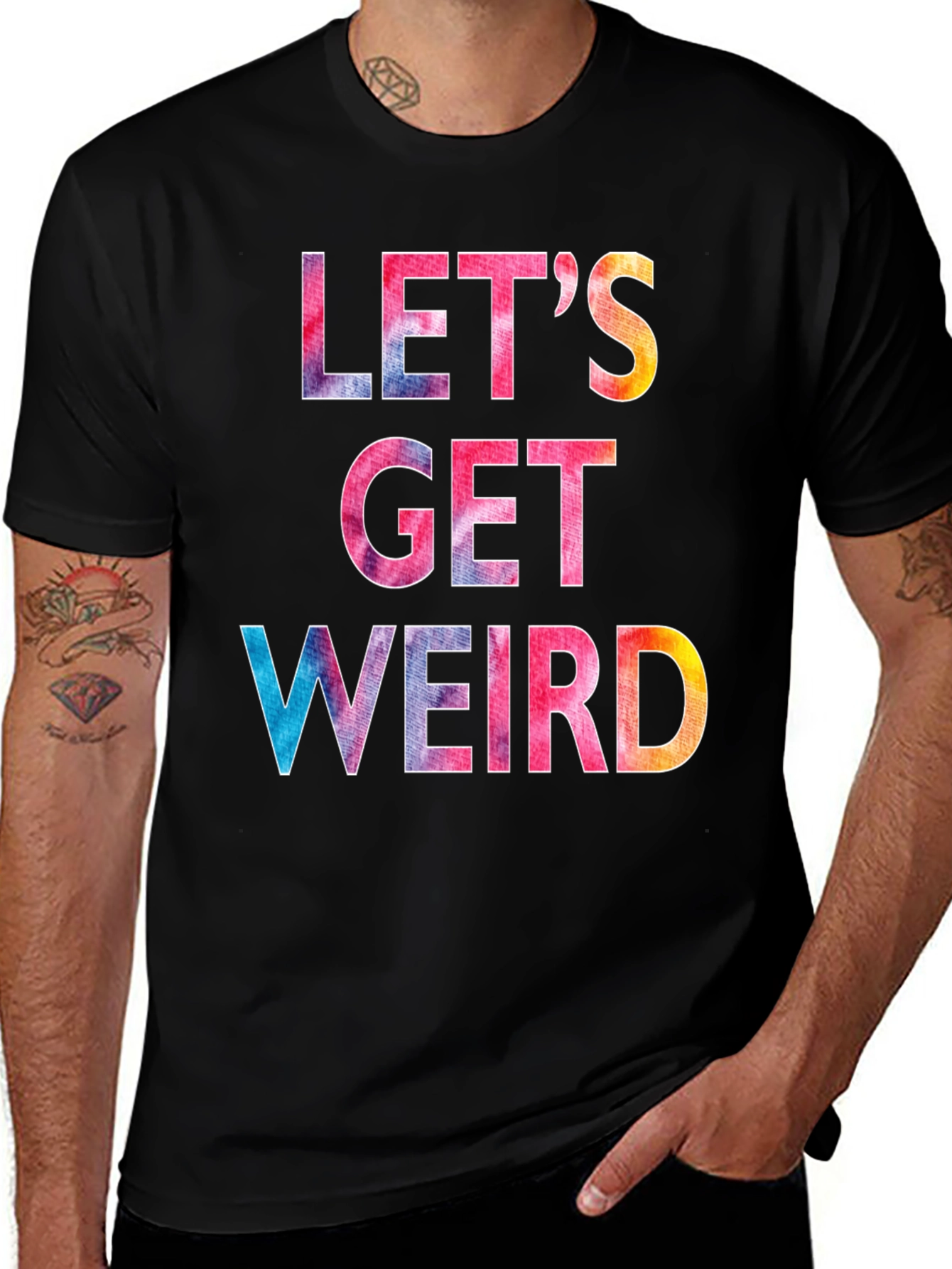 Variant 4 of Let's Get Weird T-Shirt - Colorful Graphic Tee