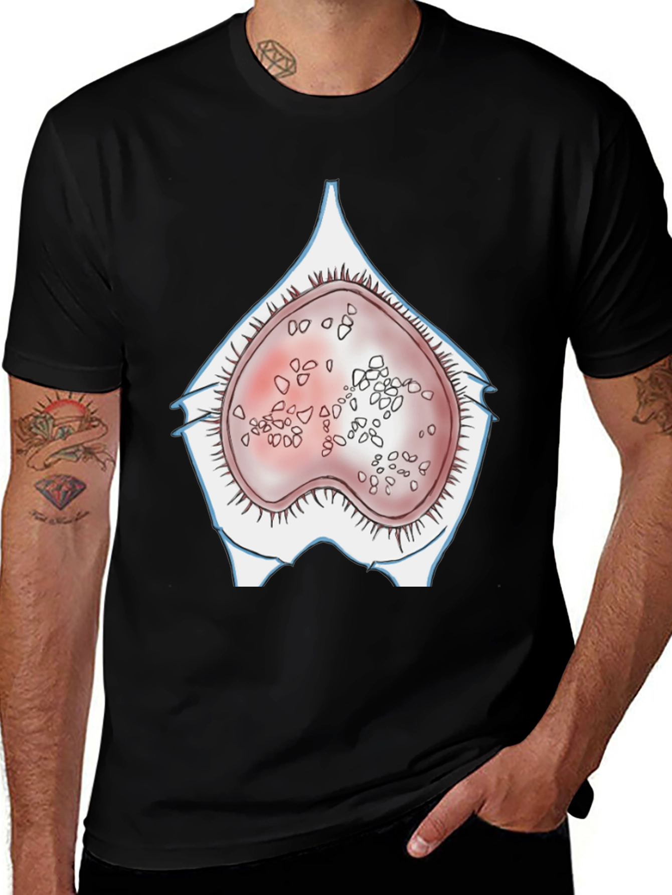 Black Anatomical Humor T-Shirt - "Germ Cell" main image