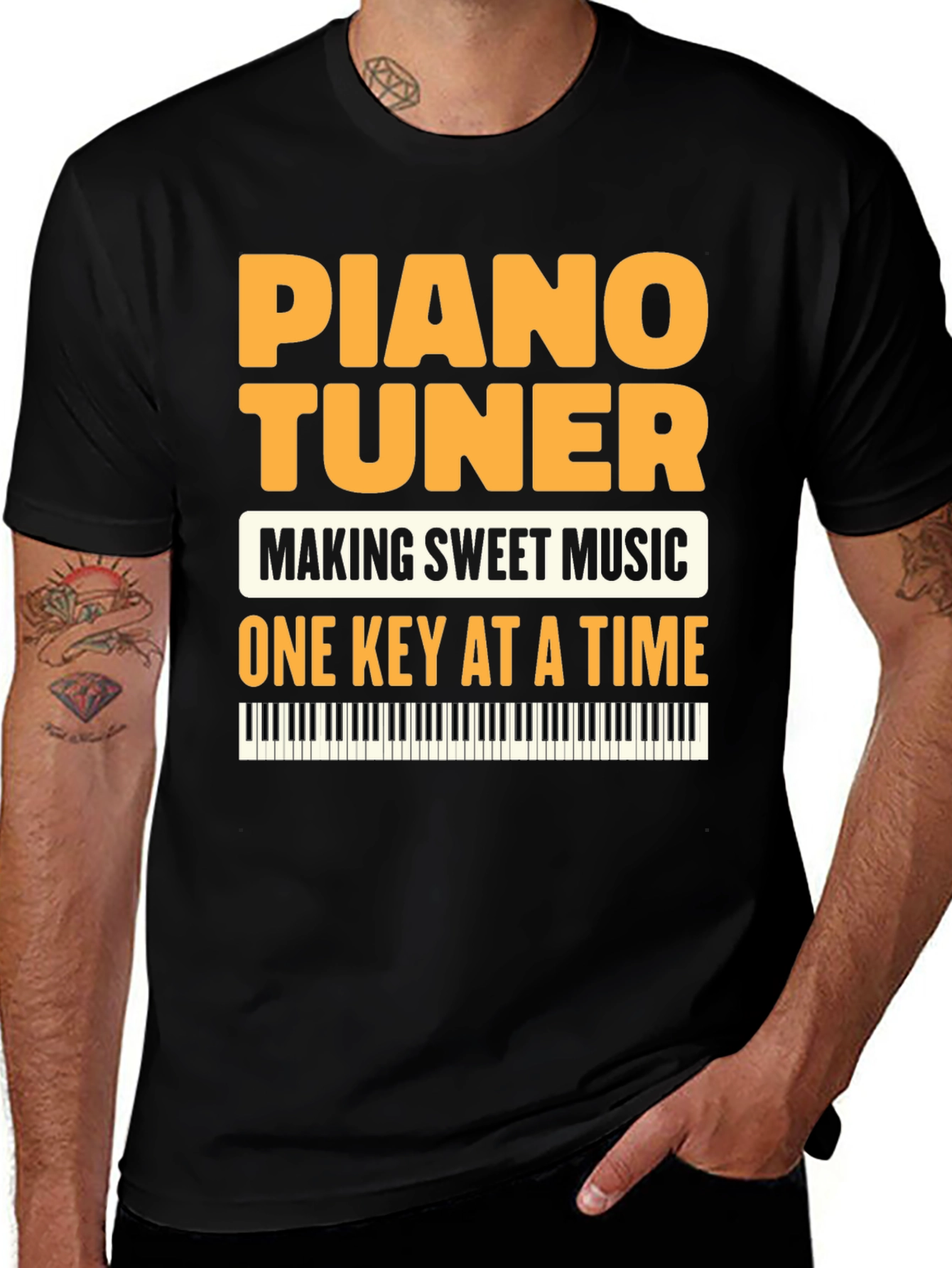 Variant 12 of Piano Tuner Graphic T-Shirt - Music Lover Tee