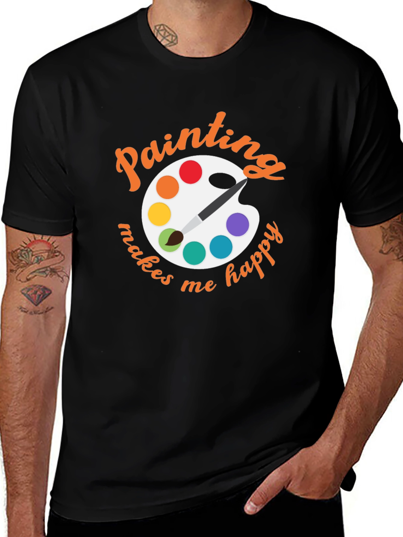 Variant 18 of Painting Makes Me Happy Graphic T-Shirt
