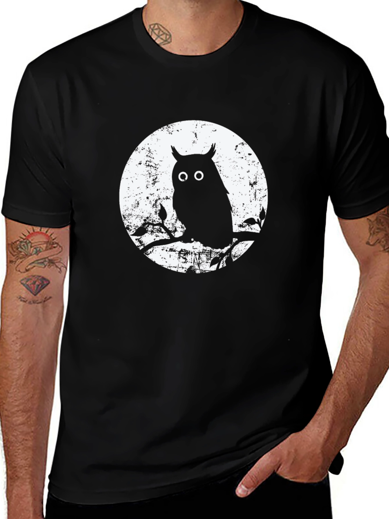 Variant 17 of Owl Silhouette Graphic Tee - Night Bird T-Shirt