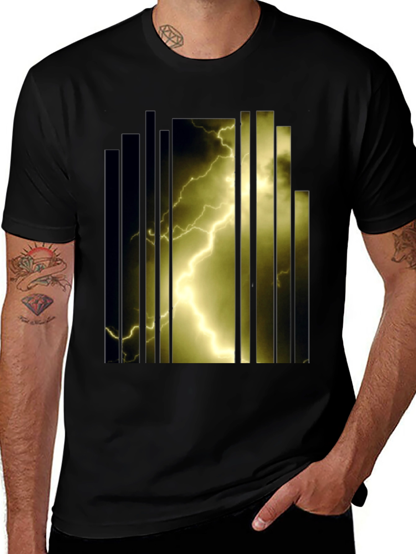 Variant 4 of Lightning Bolt Graphic T-Shirt - Bold Design