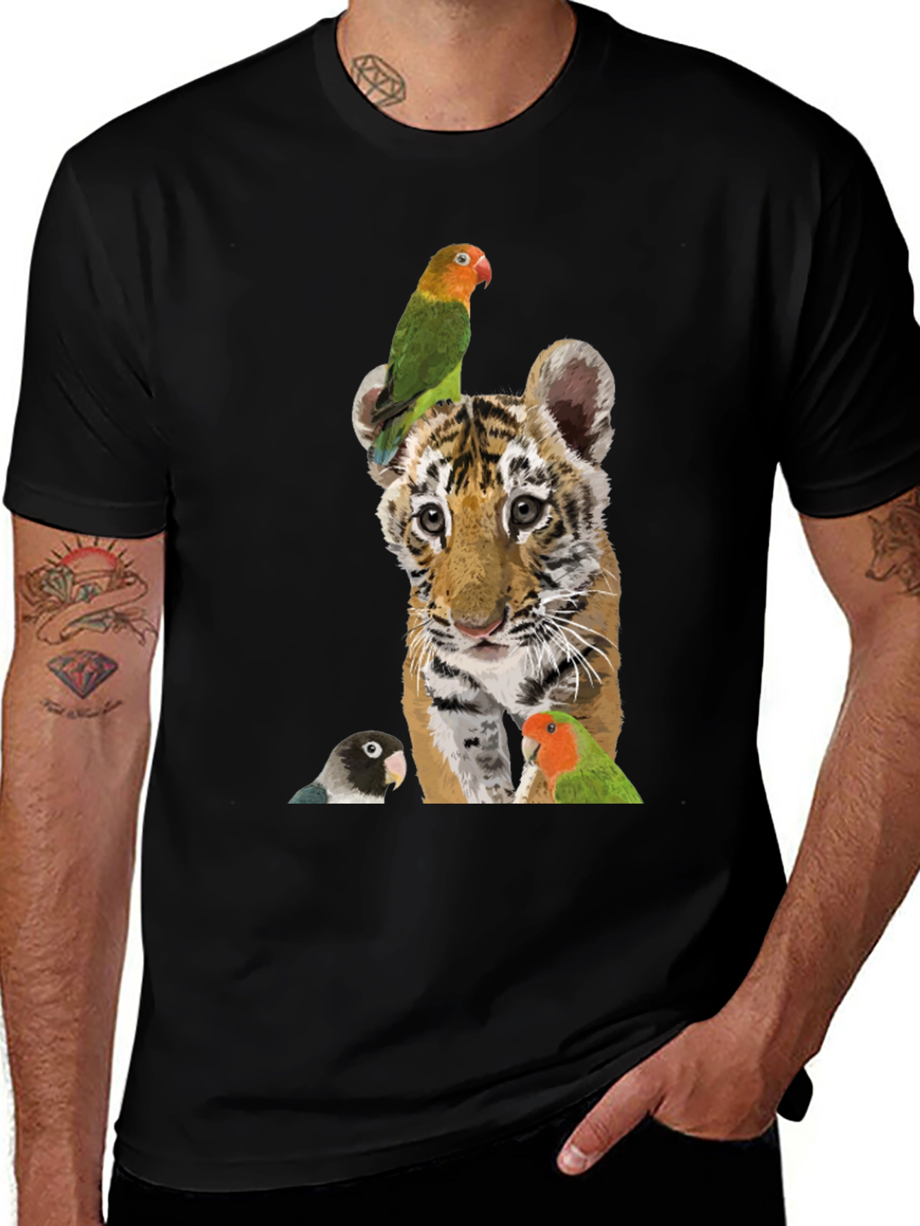 Variant 30 of Tiger Cub & Bird Graphic Tee