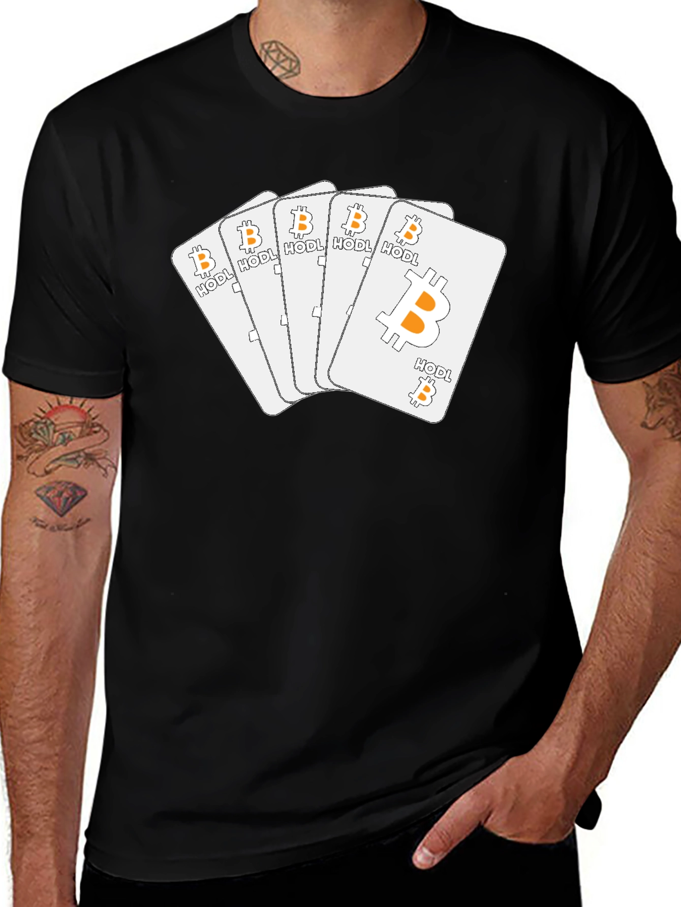 Bitcoin HODL Playing Cards T-Shirt