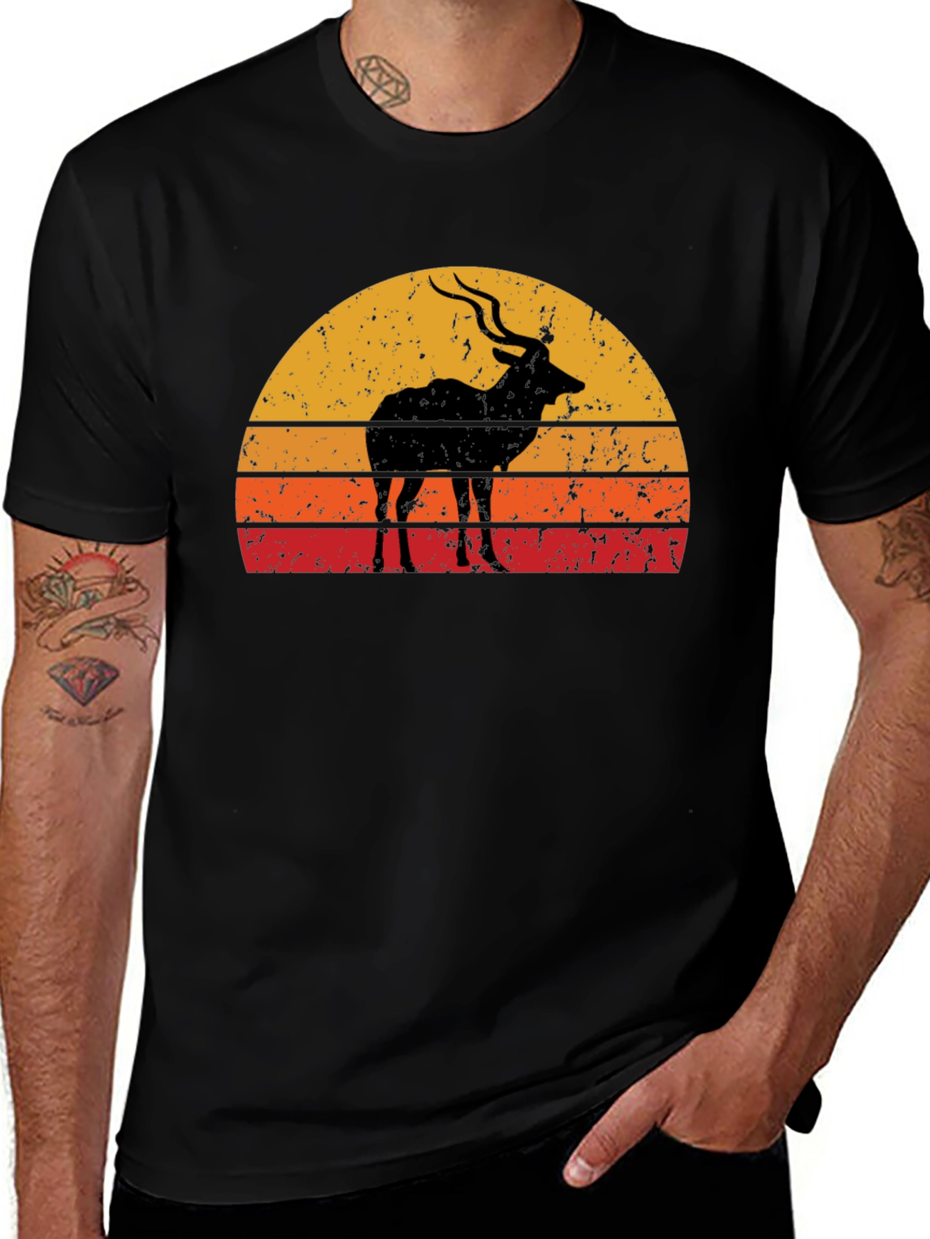 Variant 21 of Retro Wildlife Sunset Graphic Tee