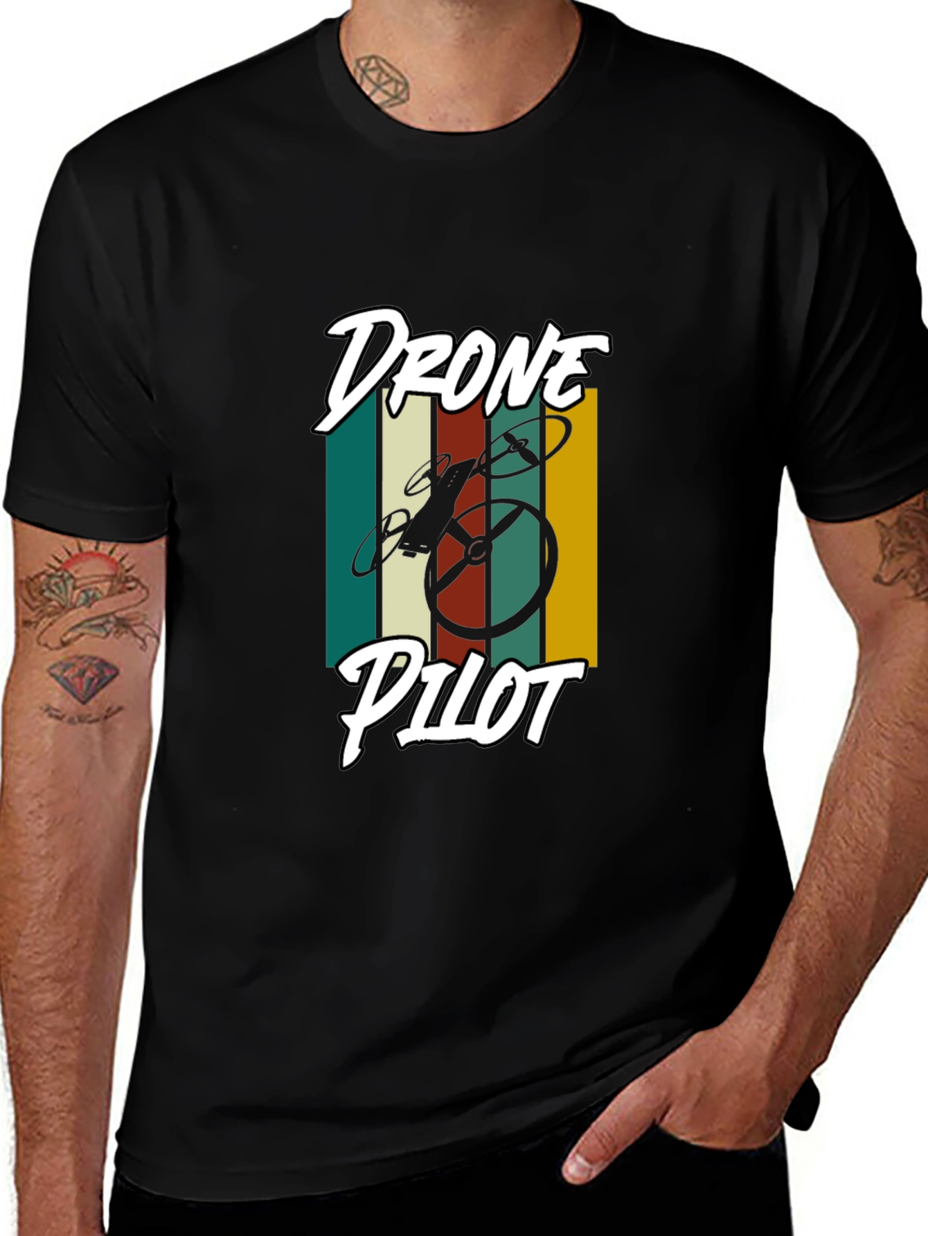 Variant 7 of Drone Pilot Retro Style T-Shirt
