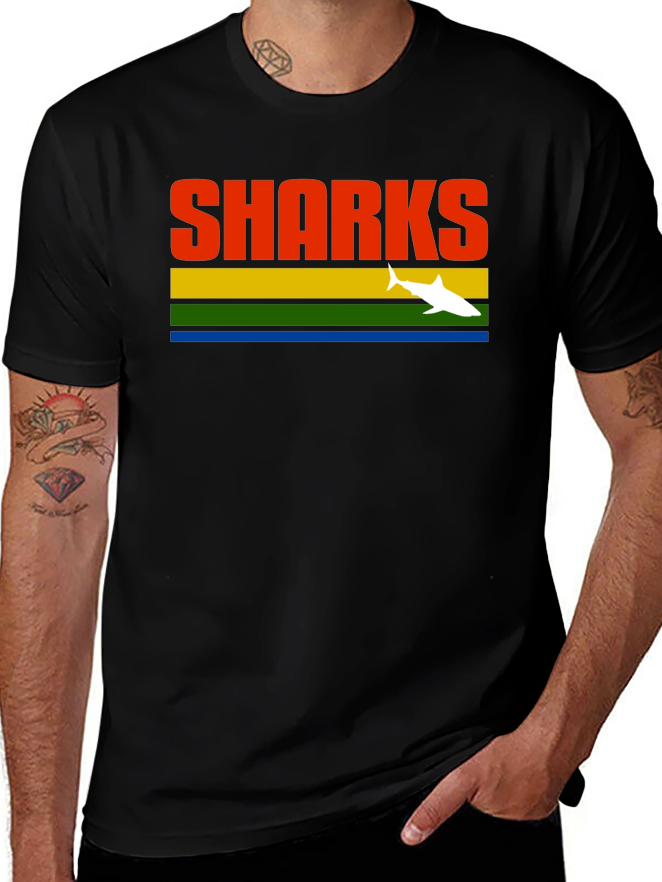 Variant 27 of Retro Sharks T-Shirt - Vintage Style Tee