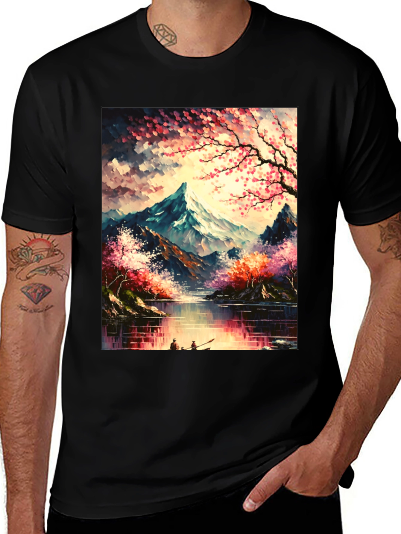 Variant 5 of Scenic Mountain Lake Graphic Tee