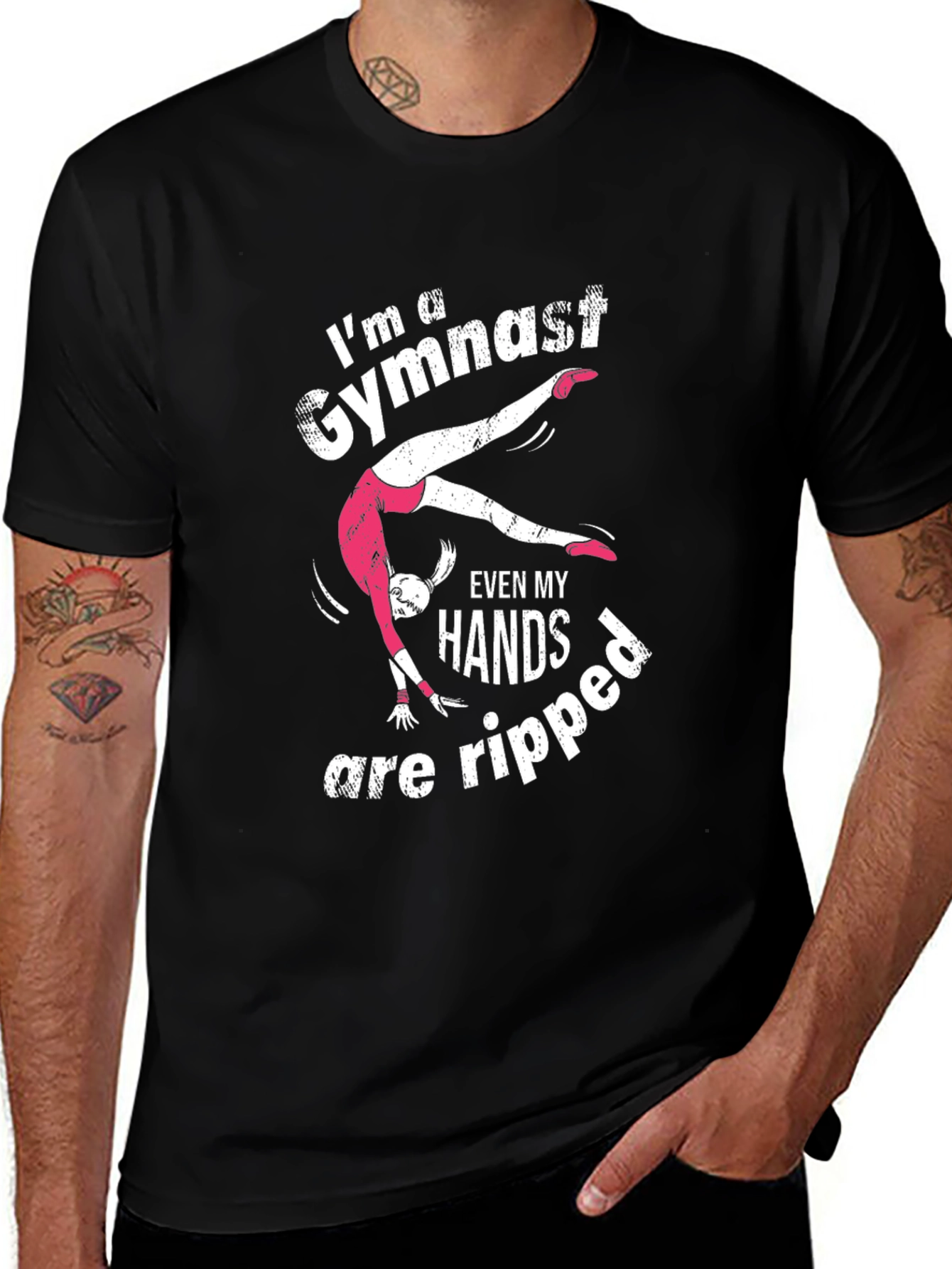 Variant 19 of Gymnast Ripped Hands T-Shirt - Athletic Gymnast Tee