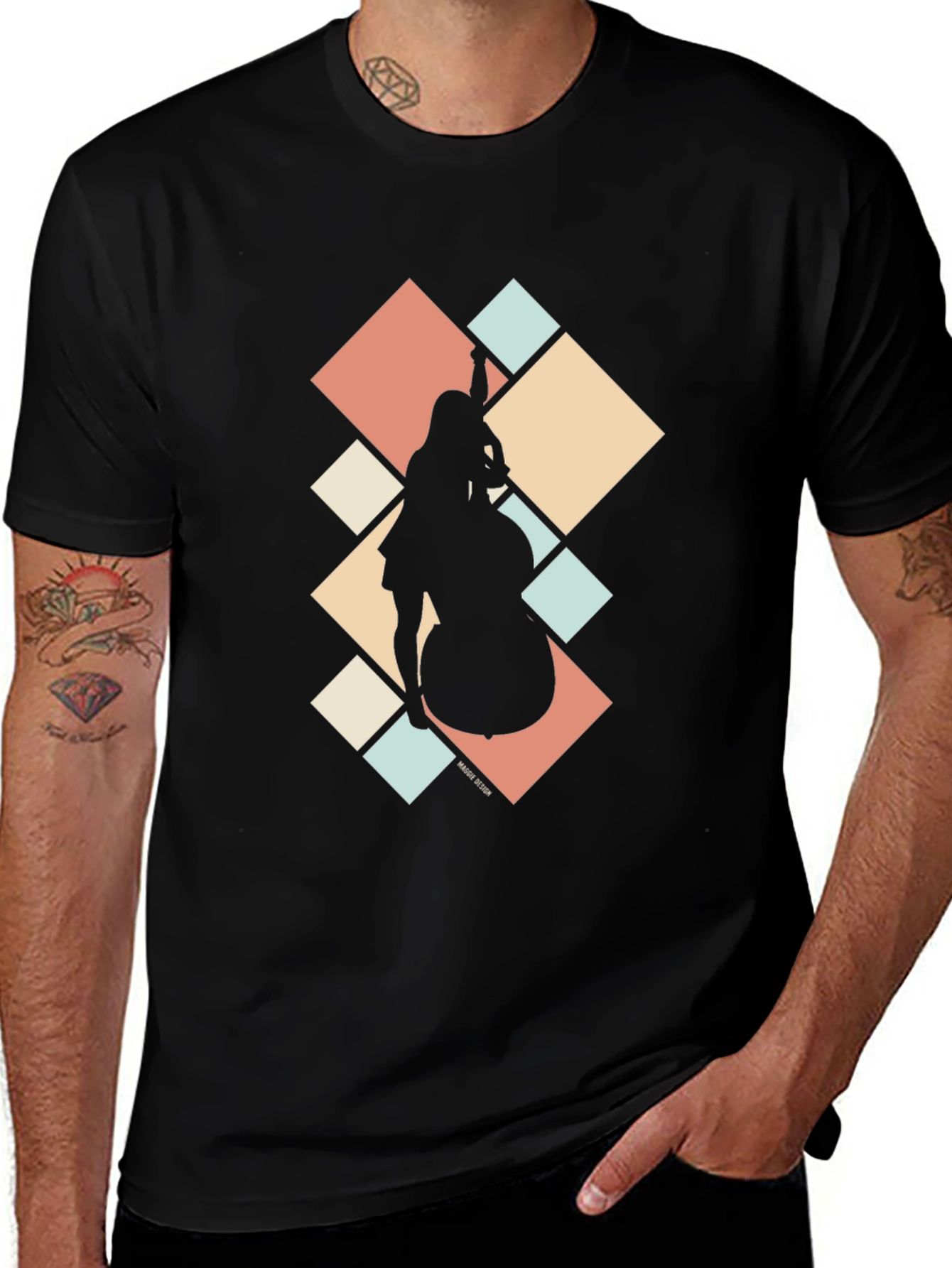 Jazz Musician Silhouette Graphic Tee