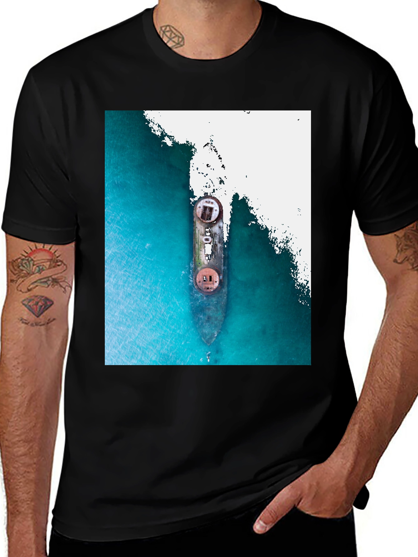 Variant 10 of Sunken Ship Graphic T-Shirt