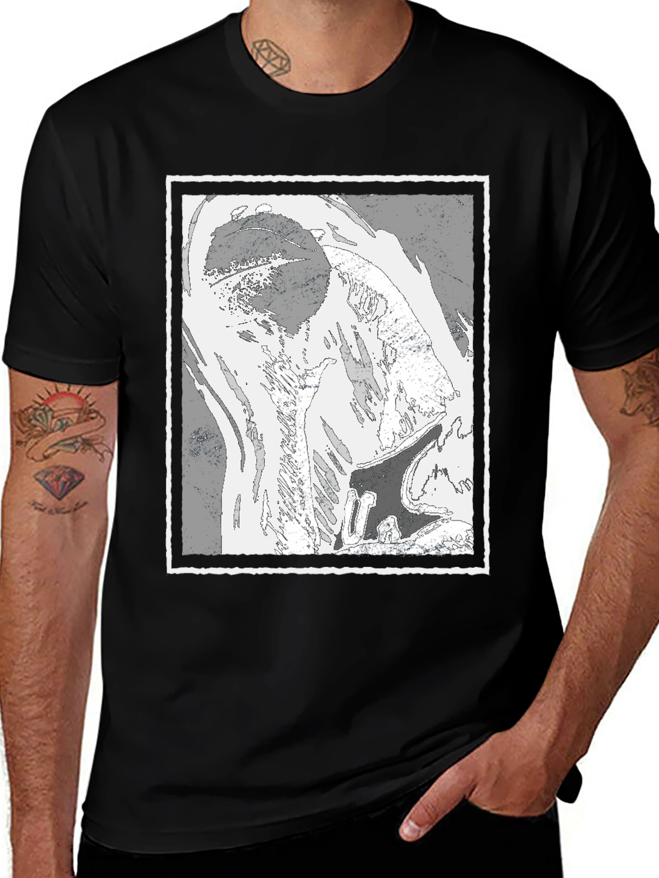 Variant 3 of Abstract Graphic Print Black T-Shirt